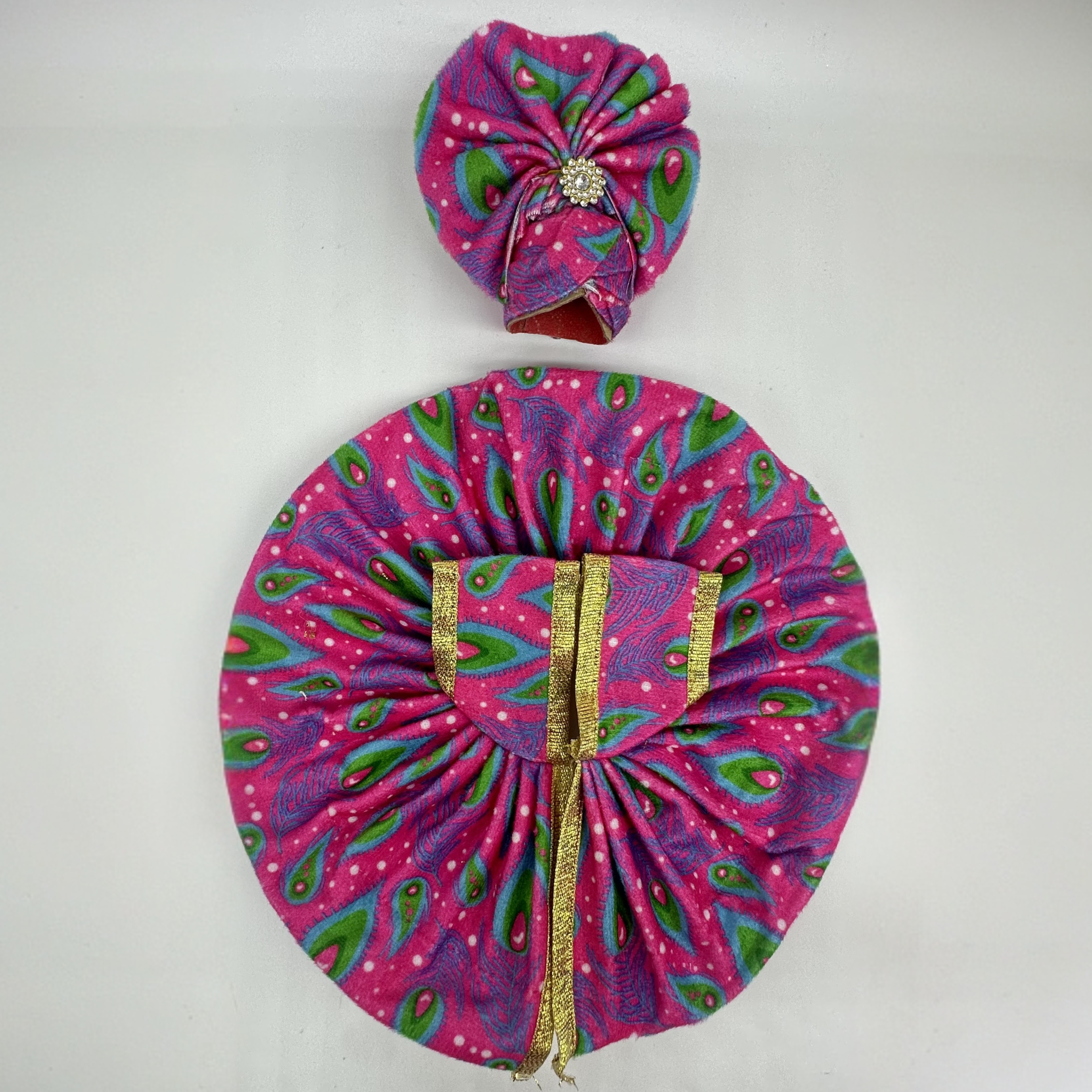 Cotton Raj Leela Poshak Dress With Mukut