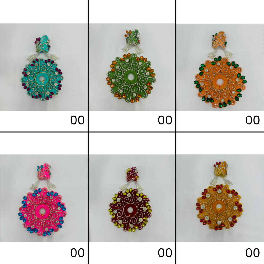 Rajvansh Poshak With Mukut For Laddu Gopal - Mix Color - Pack of 12