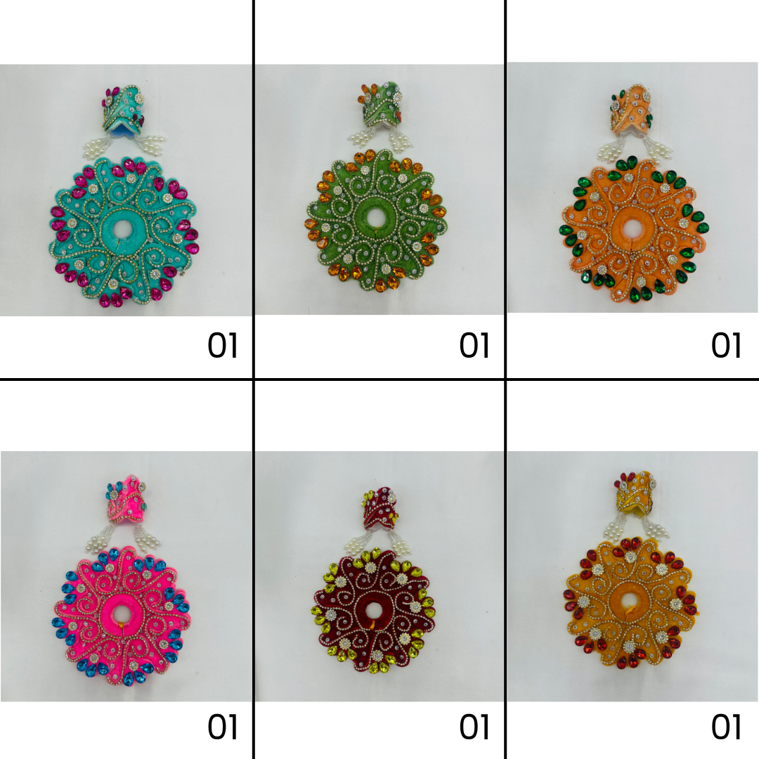 Rajvansh Poshak With Mukut For Laddu Gopal - Mix Color - Pack of 12
