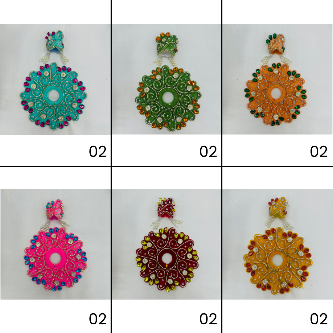 Rajvansh Poshak With Mukut For Laddu Gopal - Mix Color - Pack of 12