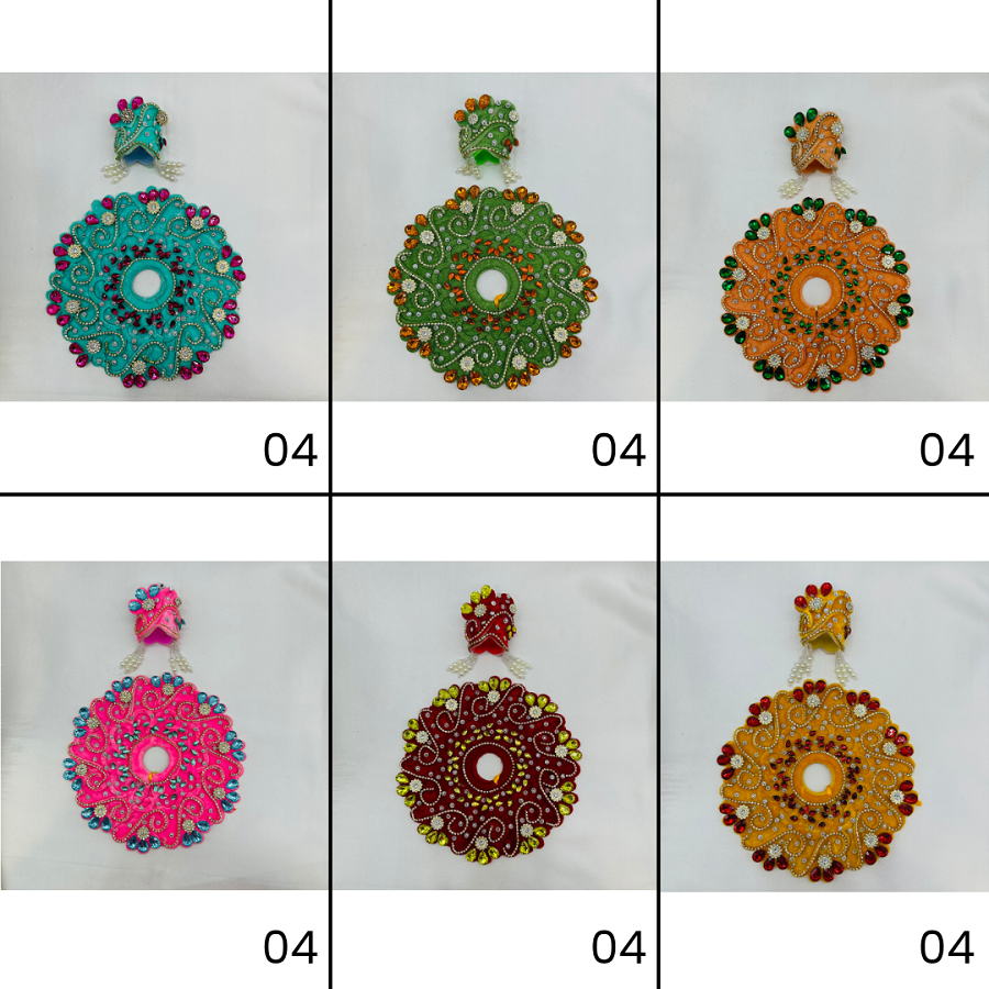 Rajvansh Poshak With Mukut For Laddu Gopal - Mix Color - Pack of 12
