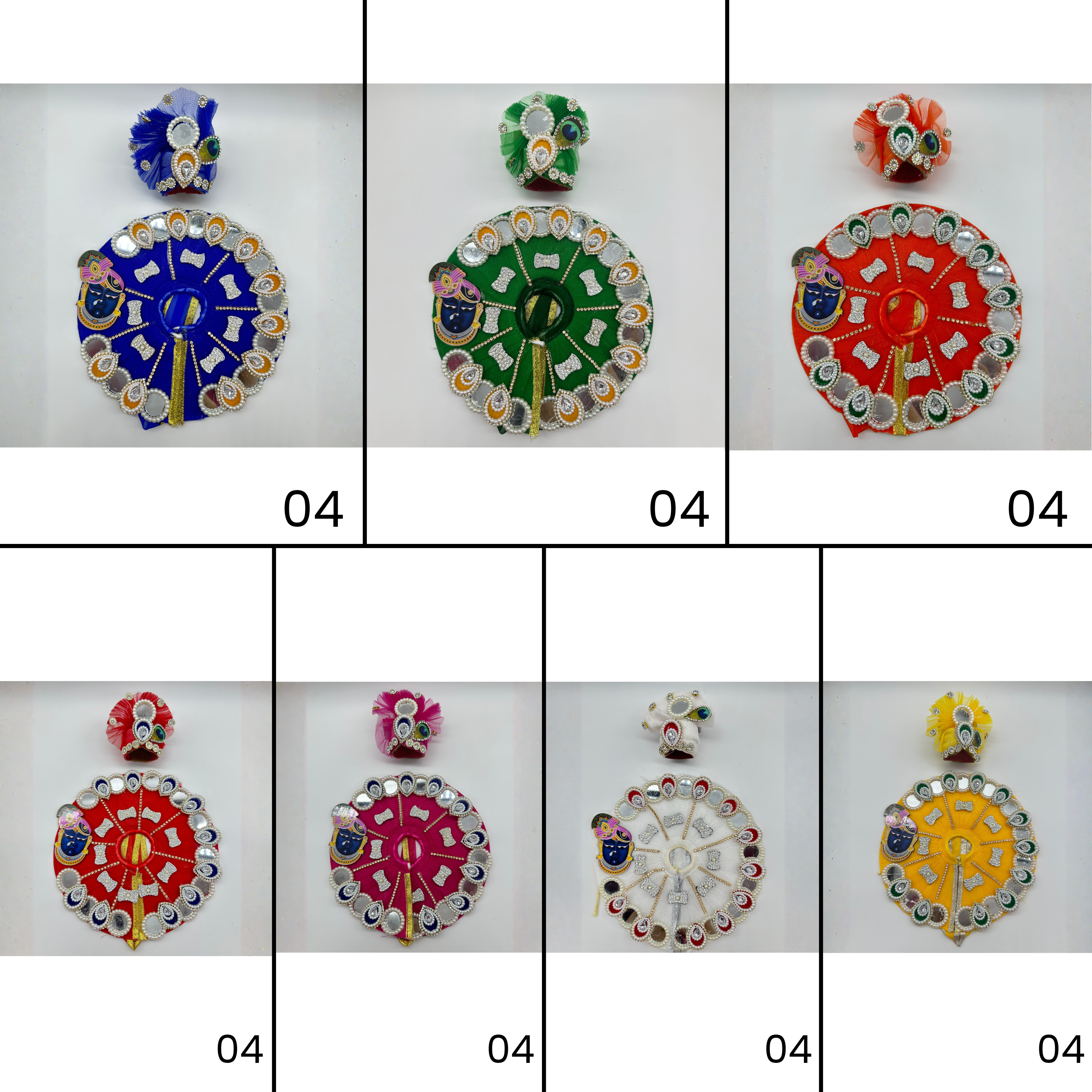 Shrinathji Swaroop Poshak With Mukut For Laddu Gopal