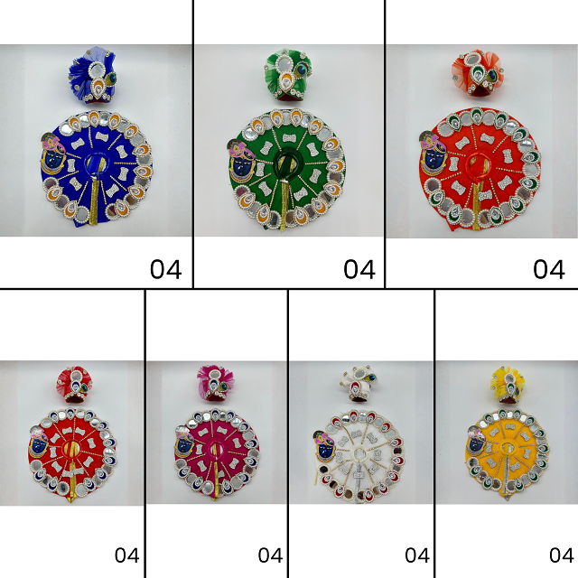 Shrinathji Swaroop Poshak With Mukut For Laddu Gopal -Pack of 7