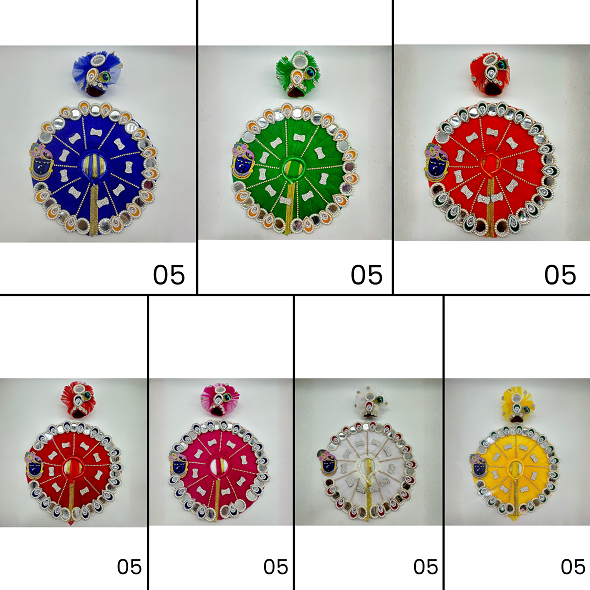 Shrinathji Swaroop Poshak With Mukut For Laddu Gopal -Pack of 7