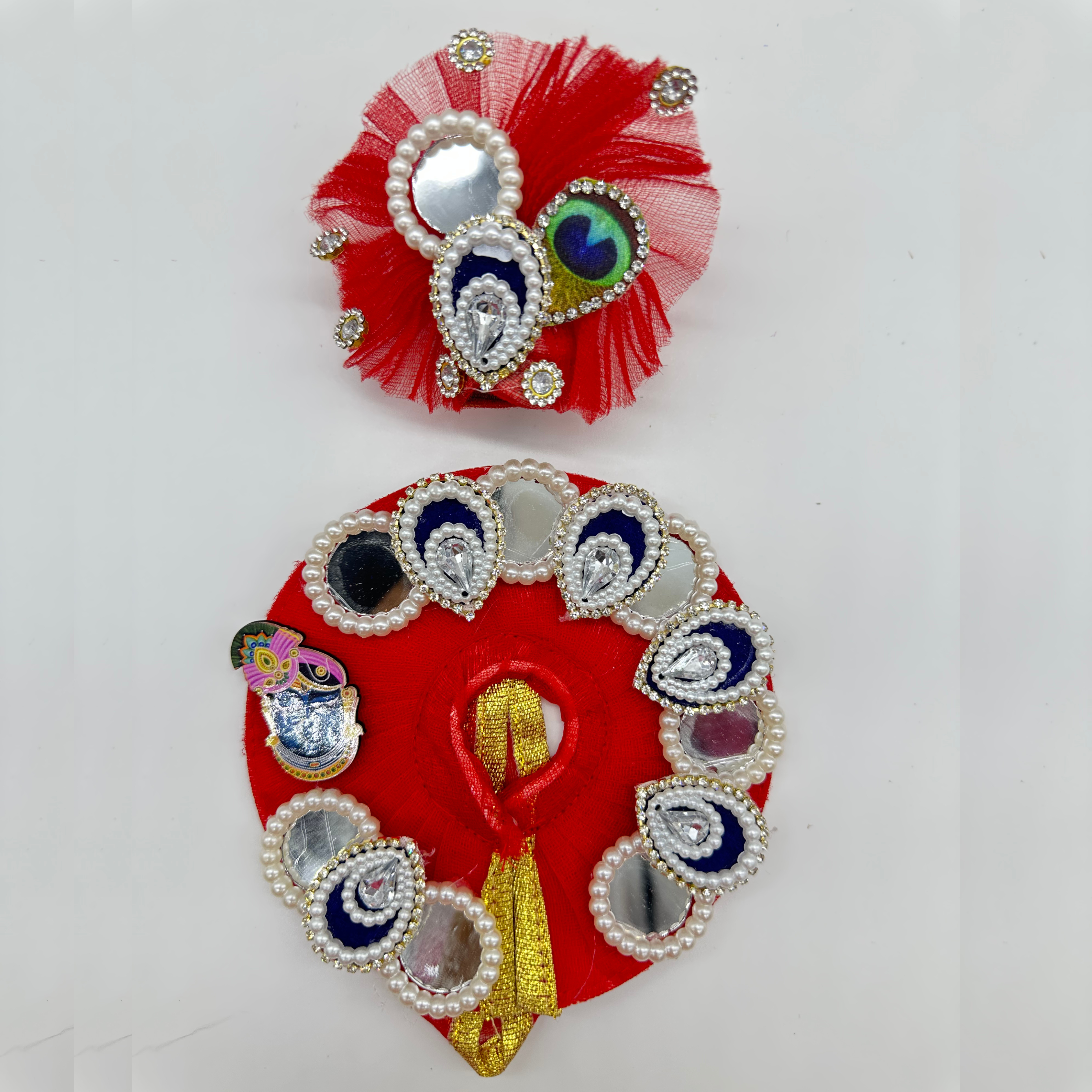 Shrinathji Swaroop Poshak With Mukut For Laddu Gopal