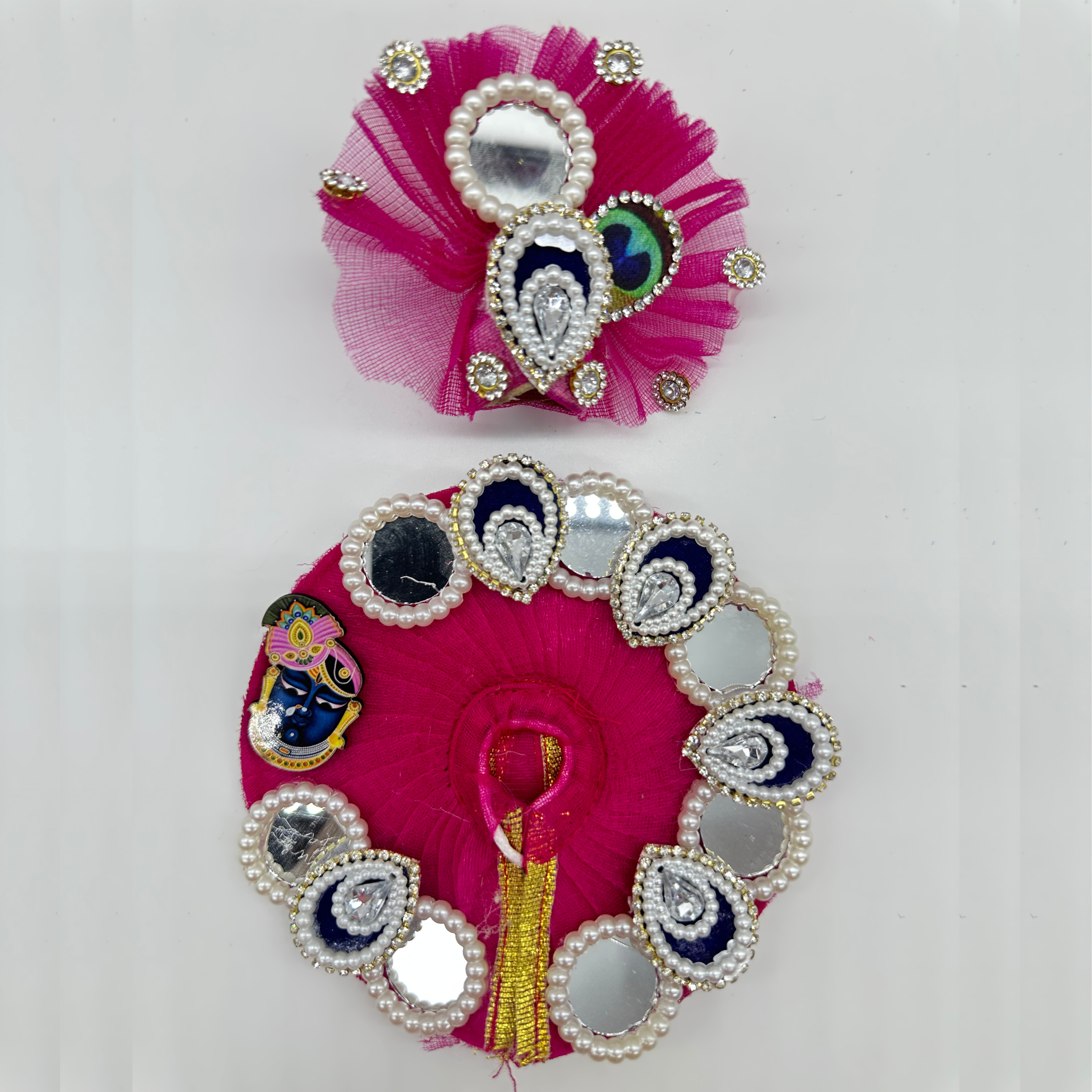 Shrinathji Swaroop Poshak With Mukut For Laddu Gopal