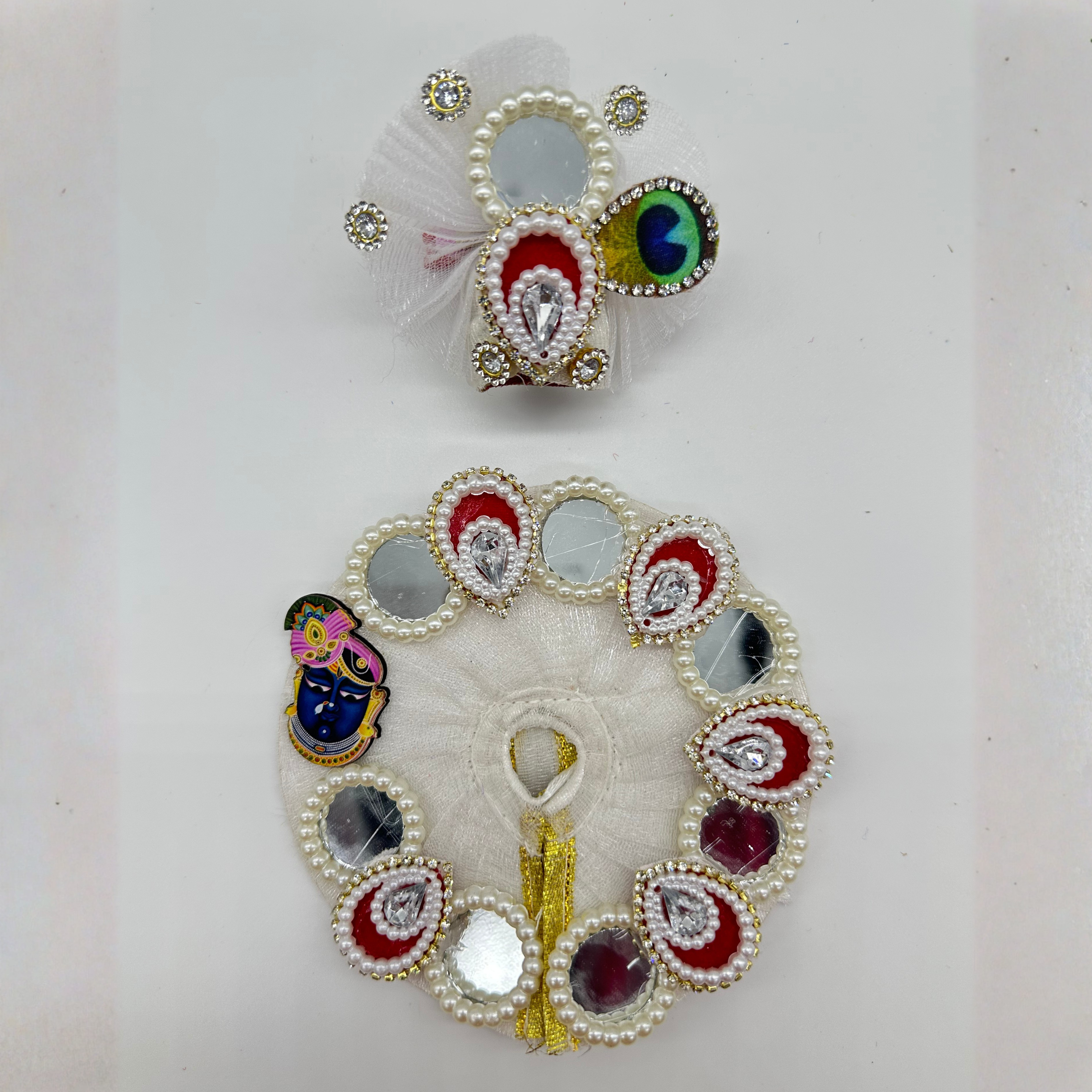 Shrinathji Swaroop Poshak With Mukut For Laddu Gopal