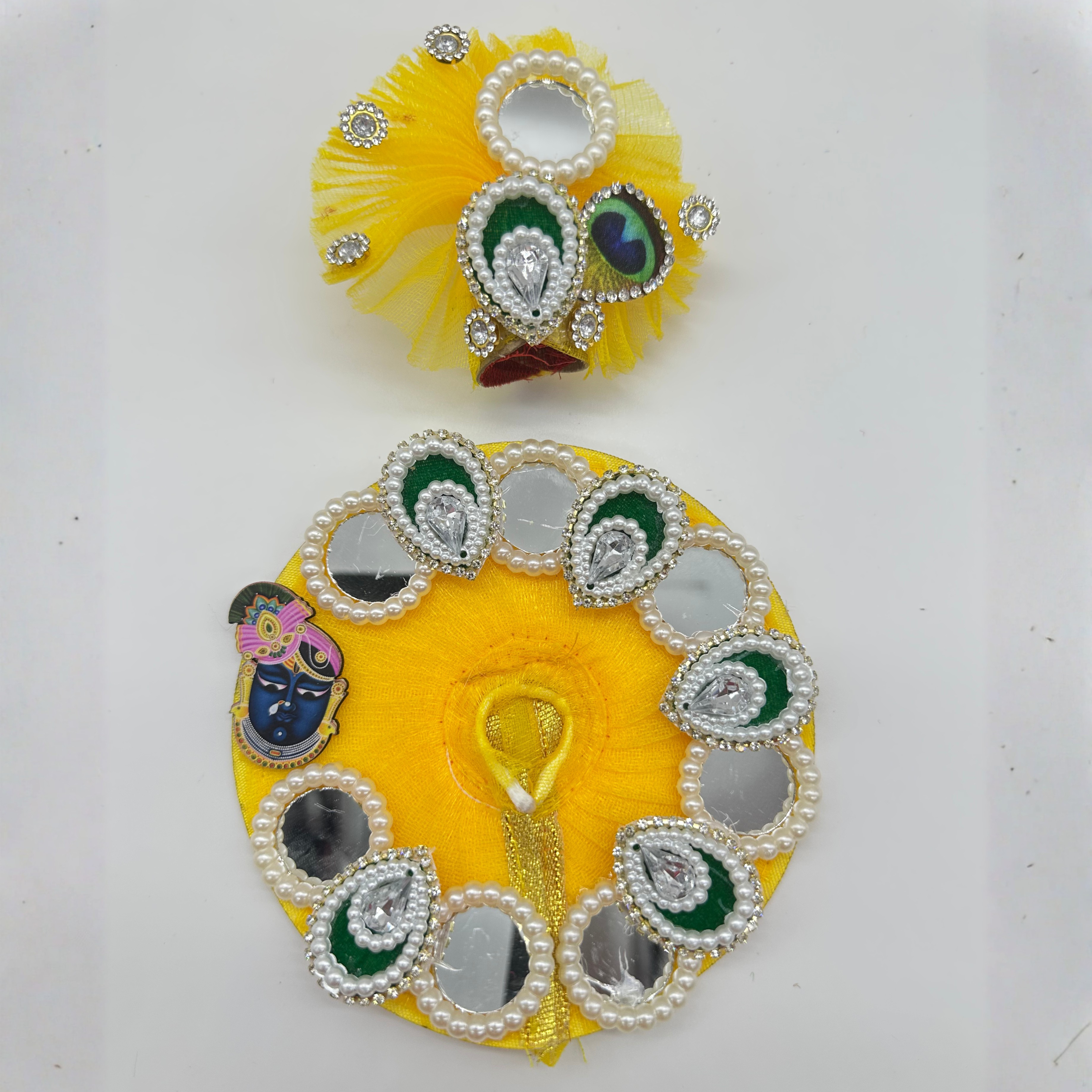 Shrinathji Swaroop Poshak With Mukut For Laddu Gopal