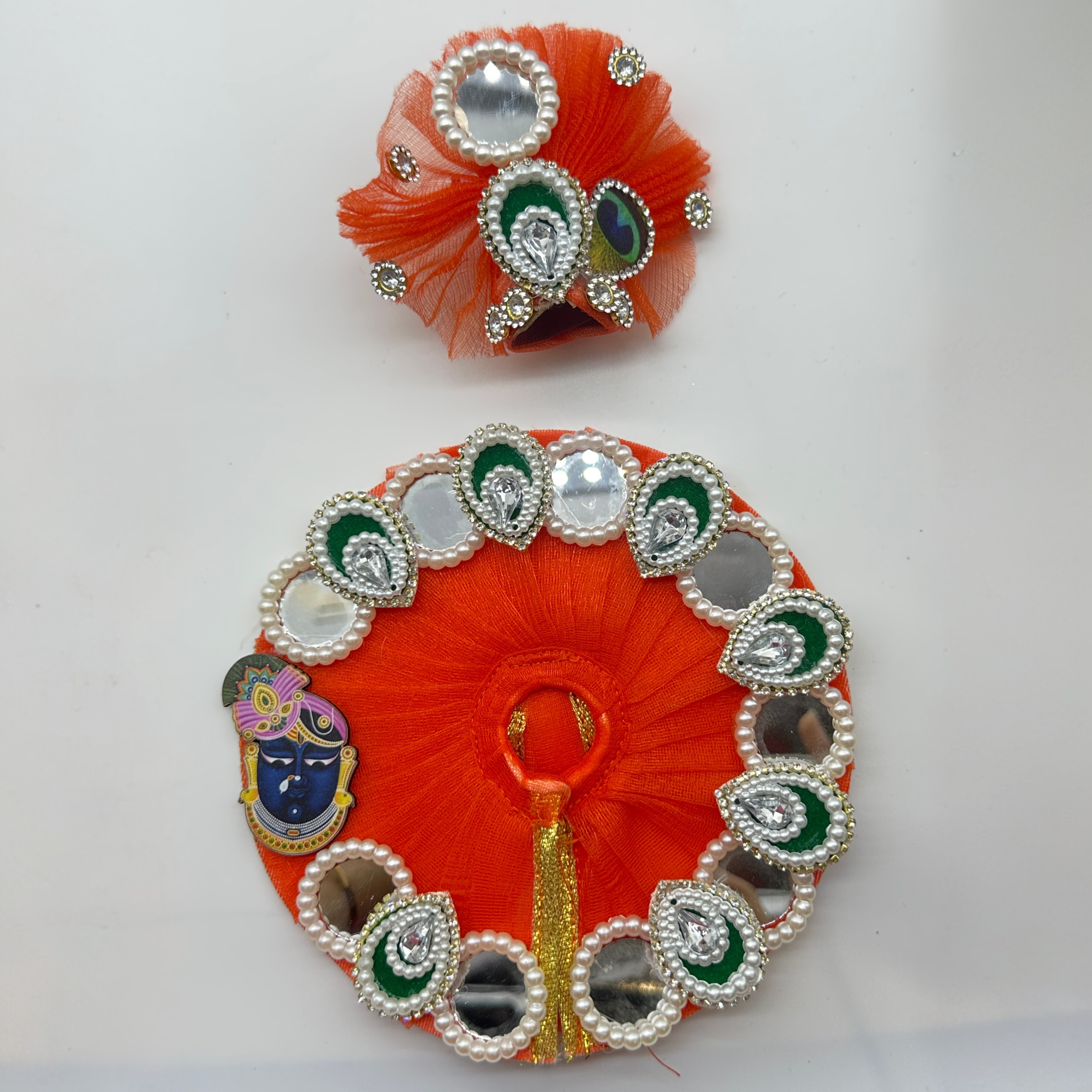 Shrinathji Swaroop Poshak With Mukut For Laddu Gopal