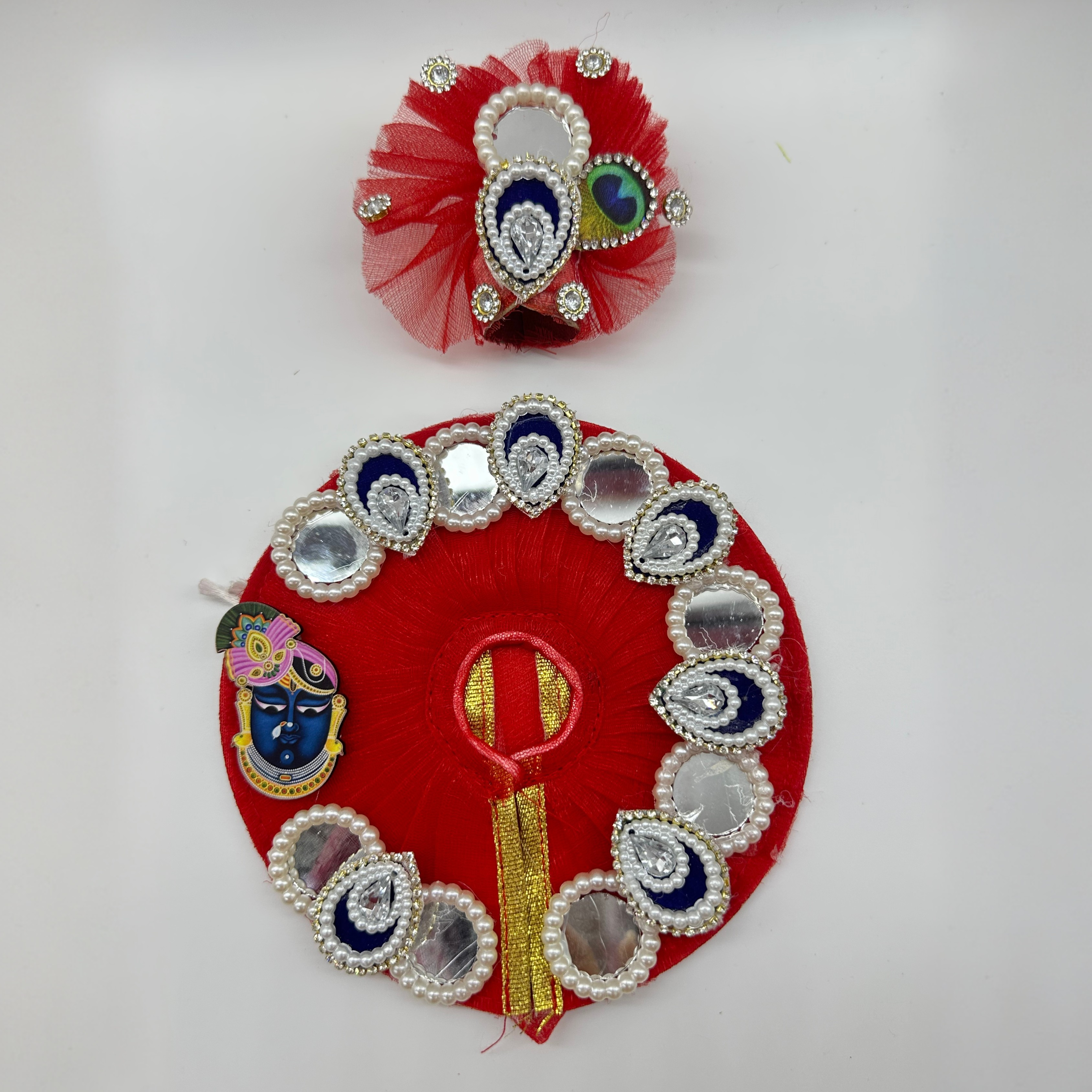 Shrinathji Swaroop Poshak With Mukut For Laddu Gopal