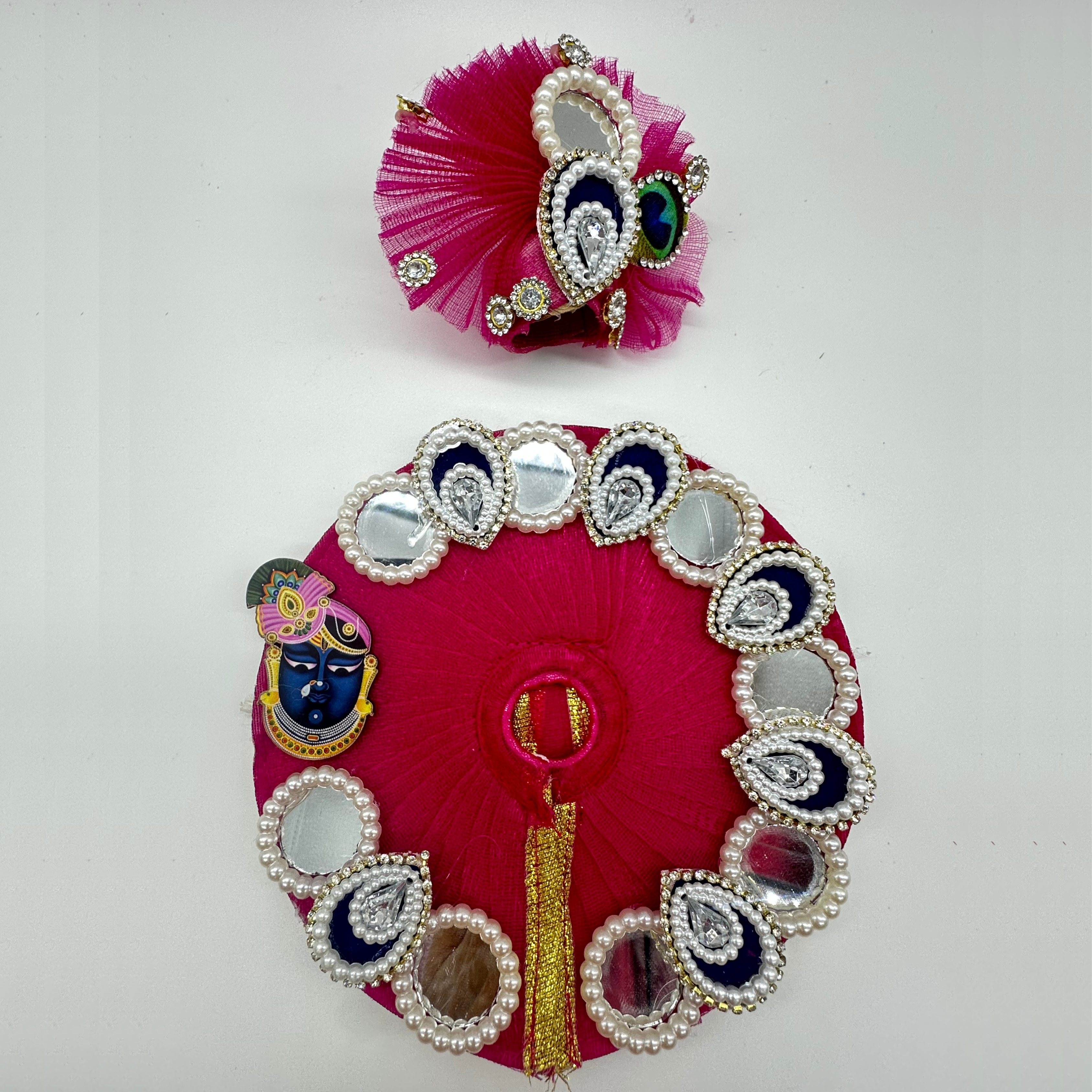 Shrinathji Swaroop Poshak With Mukut For Laddu Gopal