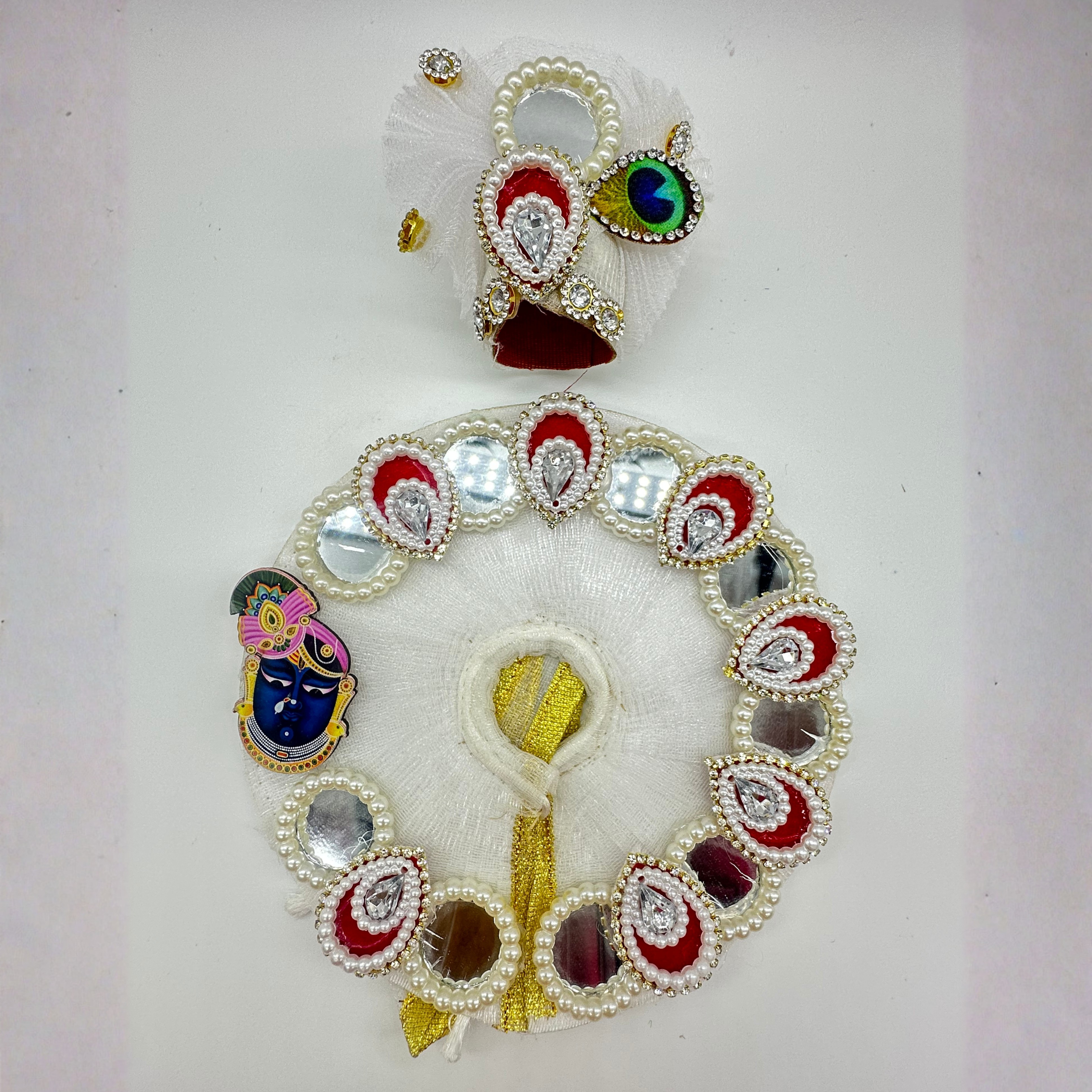 Shrinathji Swaroop Poshak With Mukut For Laddu Gopal