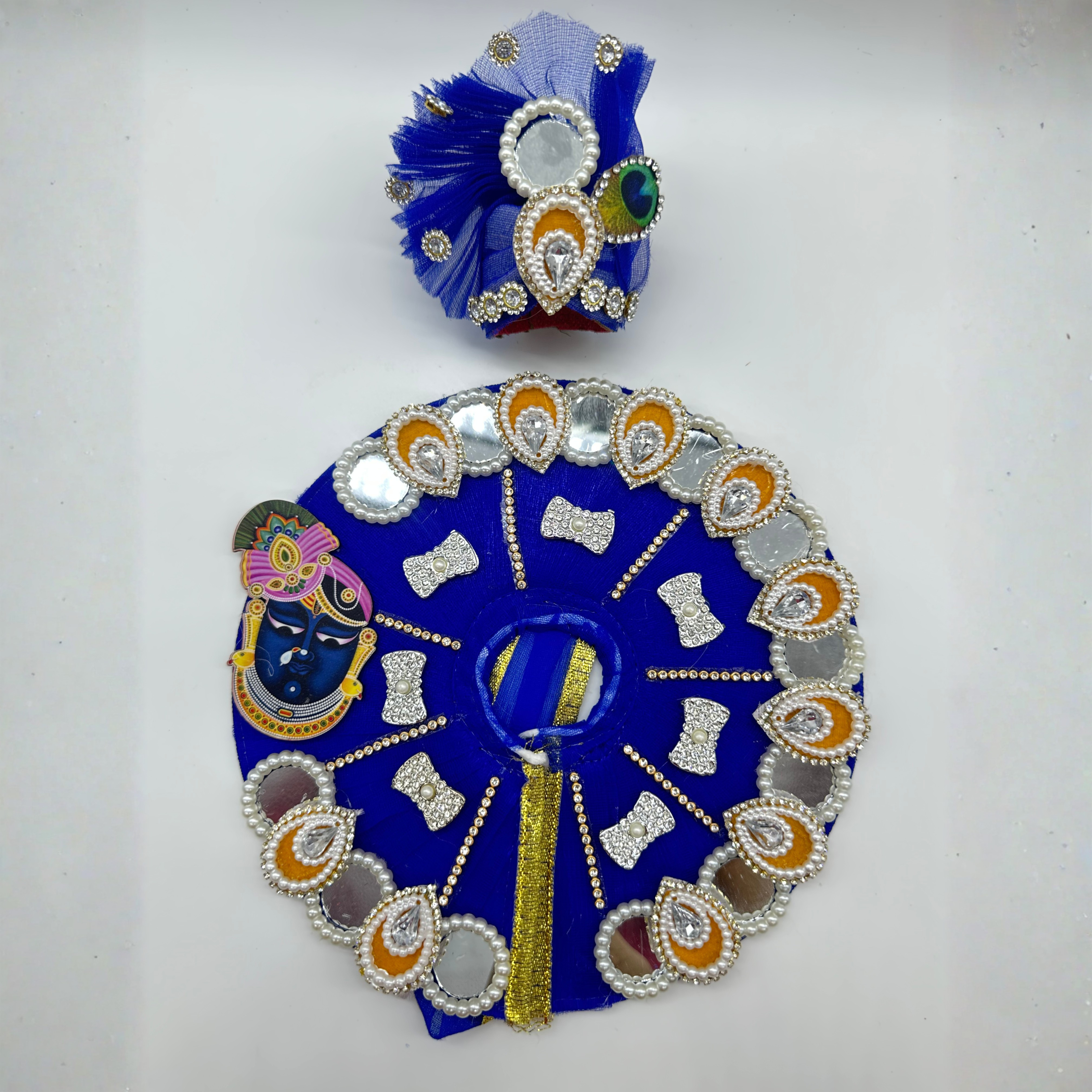 Shrinathji Swaroop Poshak With Mukut For Laddu Gopal