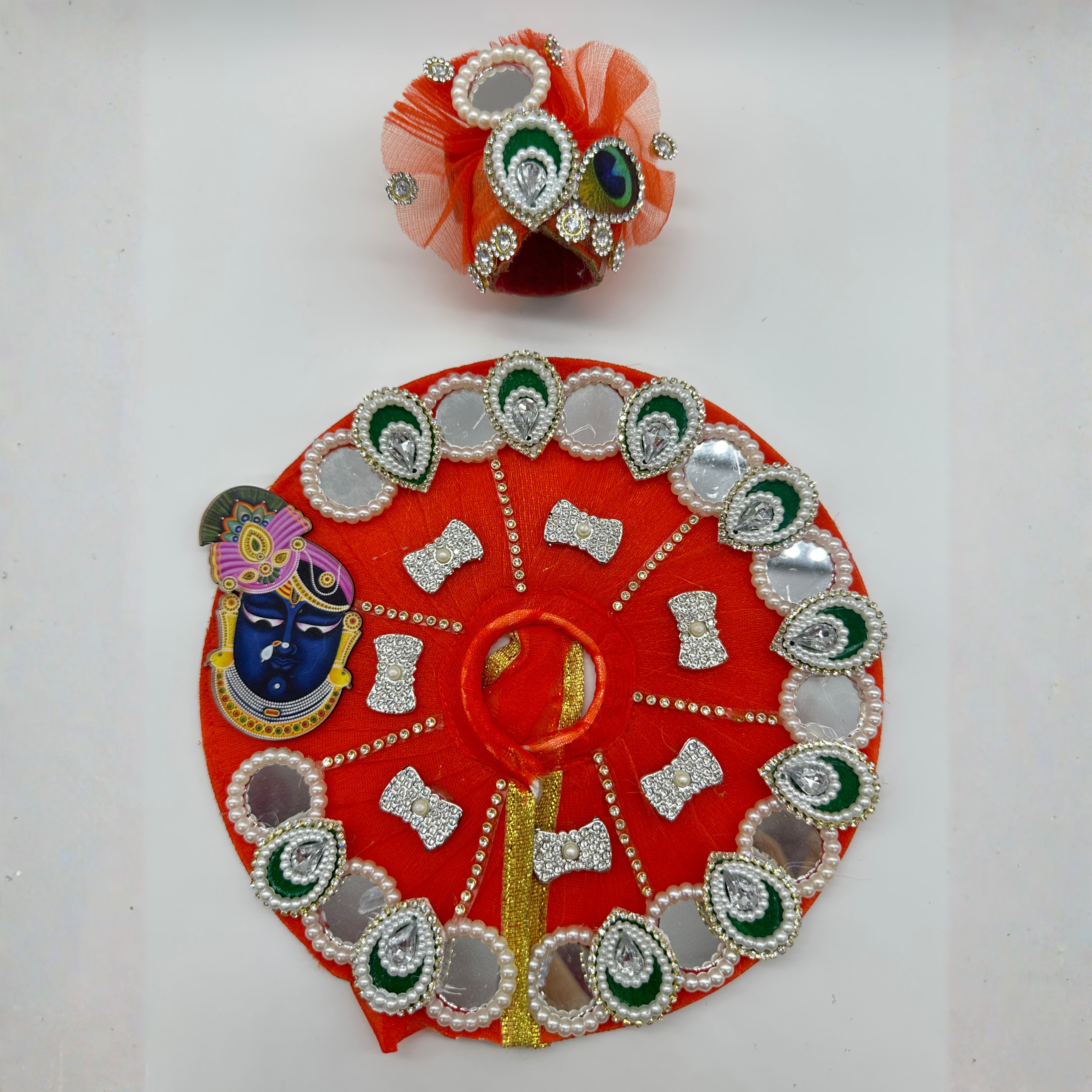 Shrinathji Swaroop Poshak With Mukut For Laddu Gopal