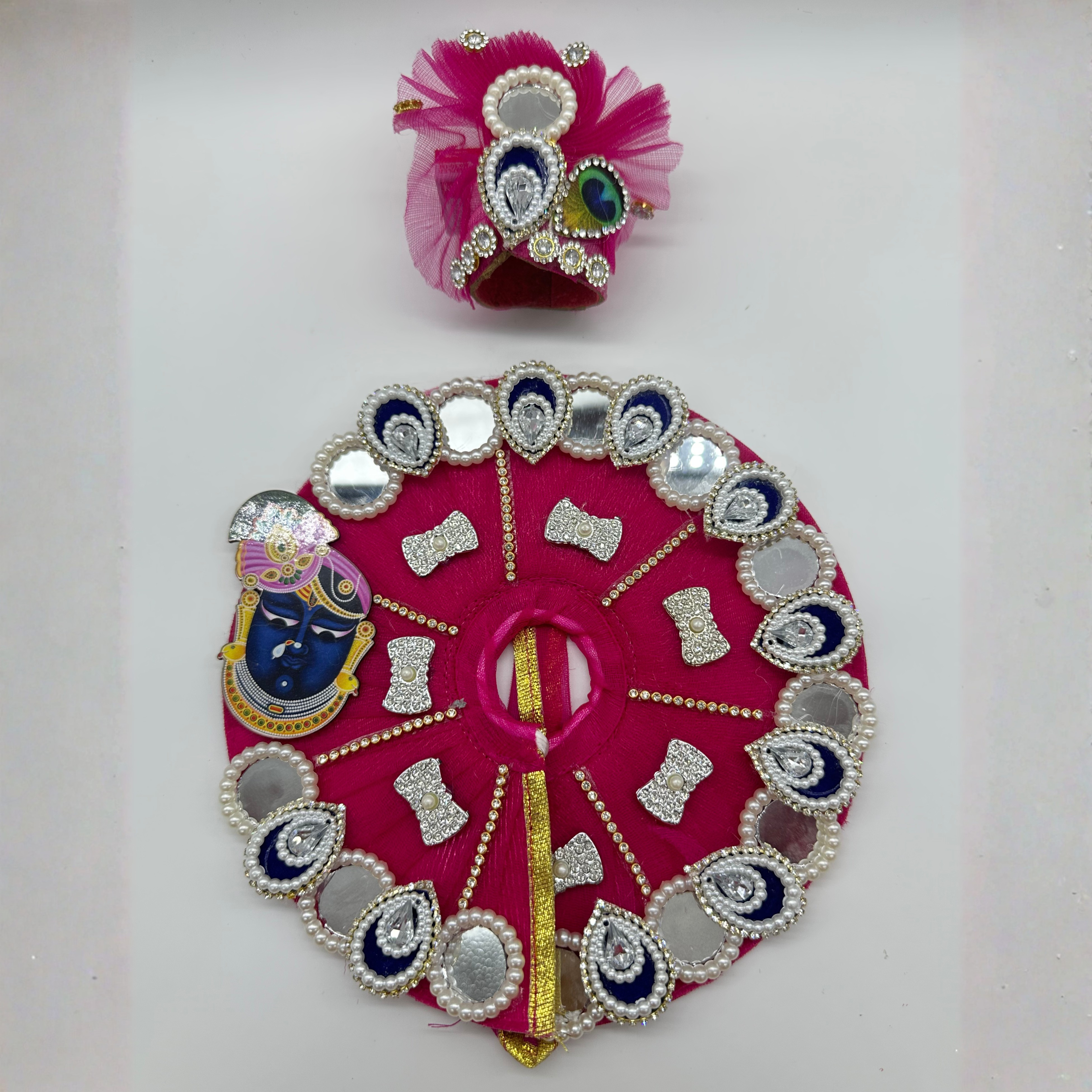Shrinathji Swaroop Poshak With Mukut For Laddu Gopal