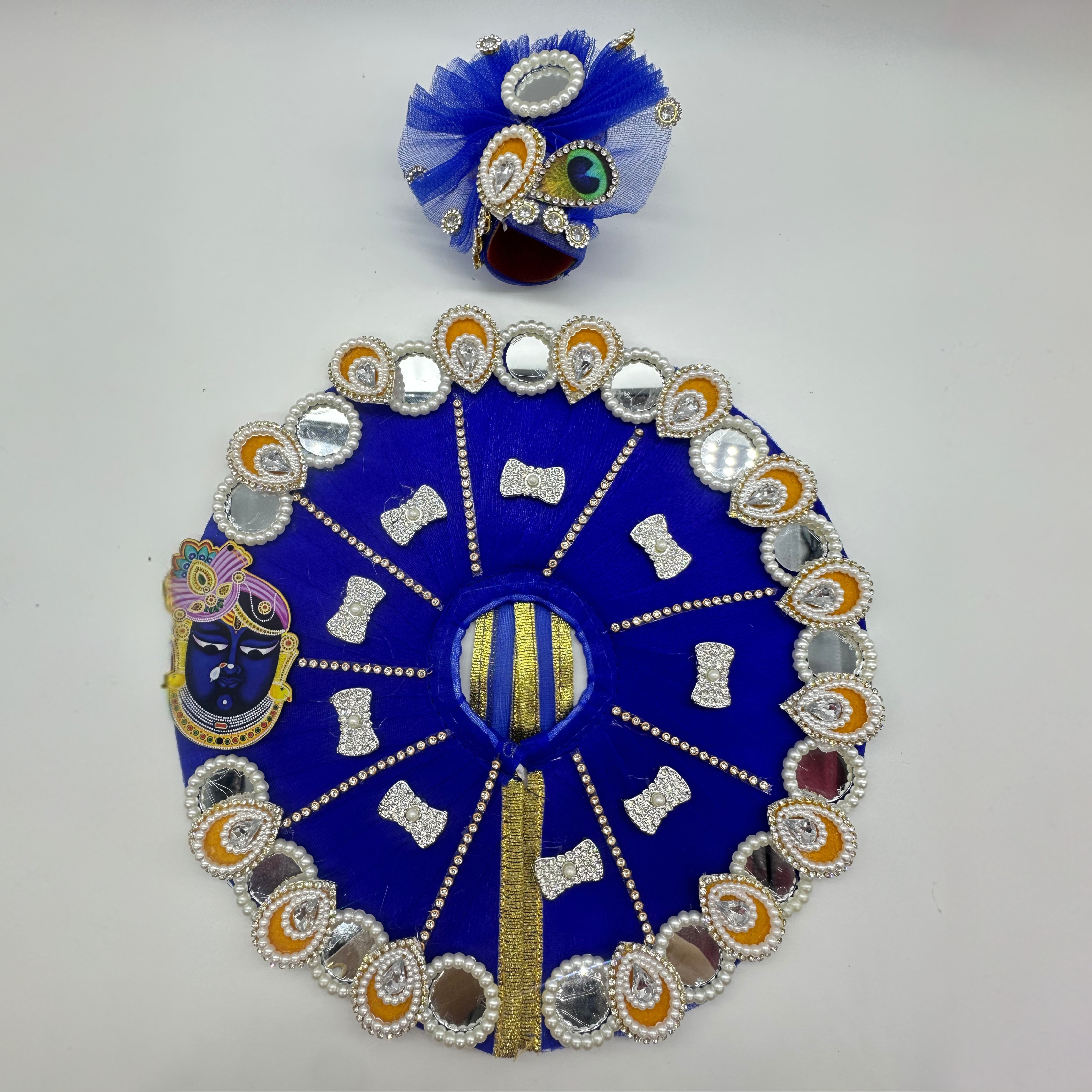 Shrinathji Swaroop Poshak With Mukut For Laddu Gopal