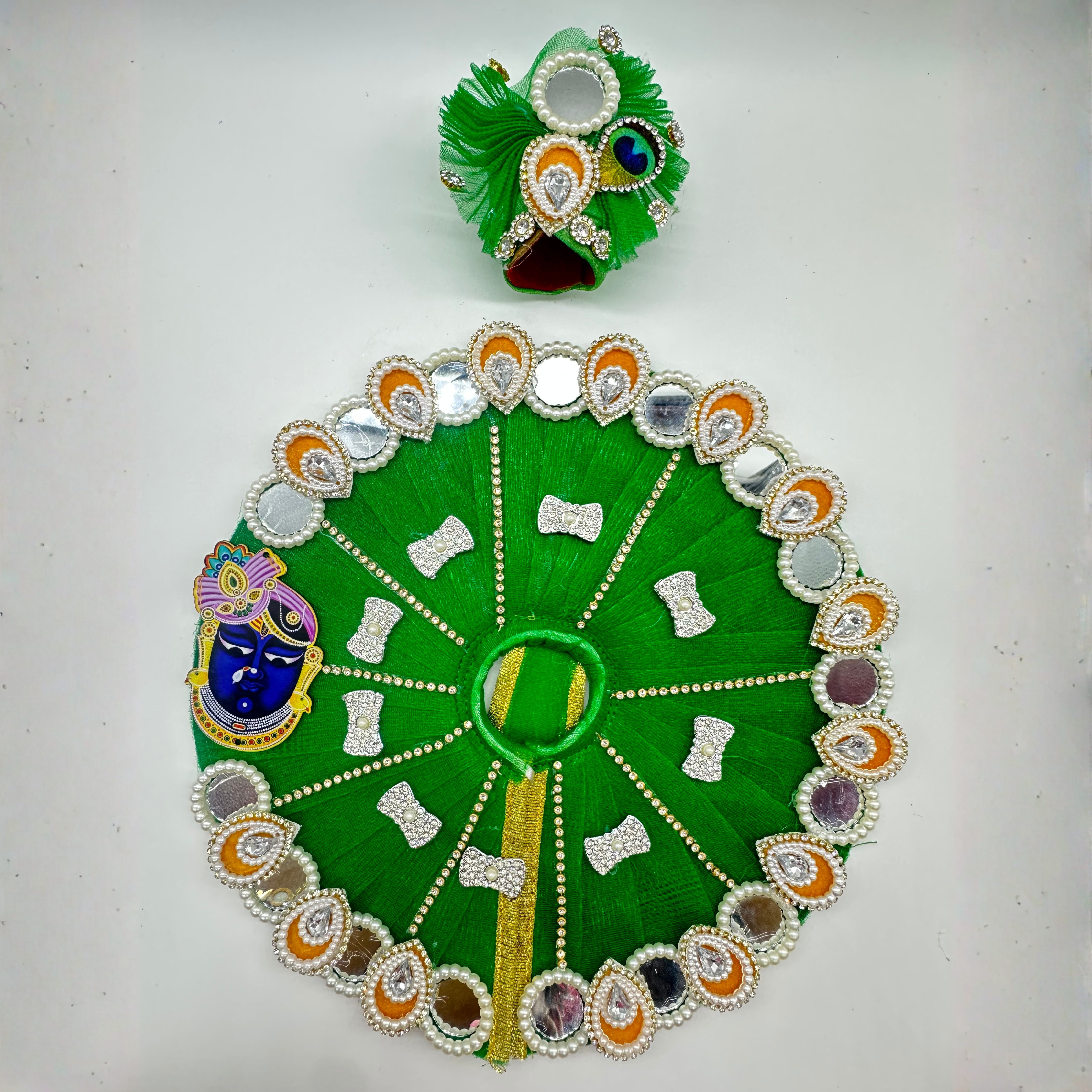 Shrinathji Swaroop Poshak With Mukut For Laddu Gopal