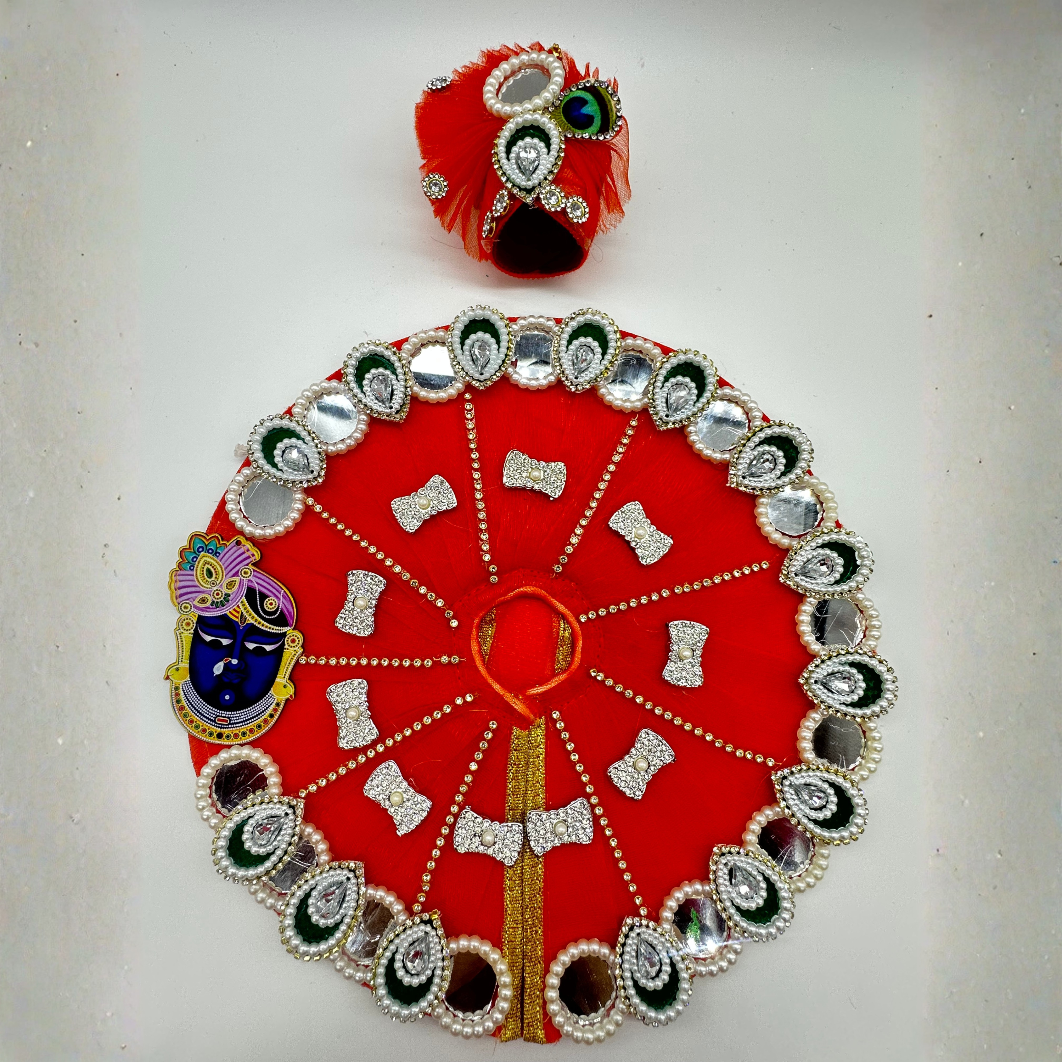 Shrinathji Swaroop Poshak With Mukut For Laddu Gopal