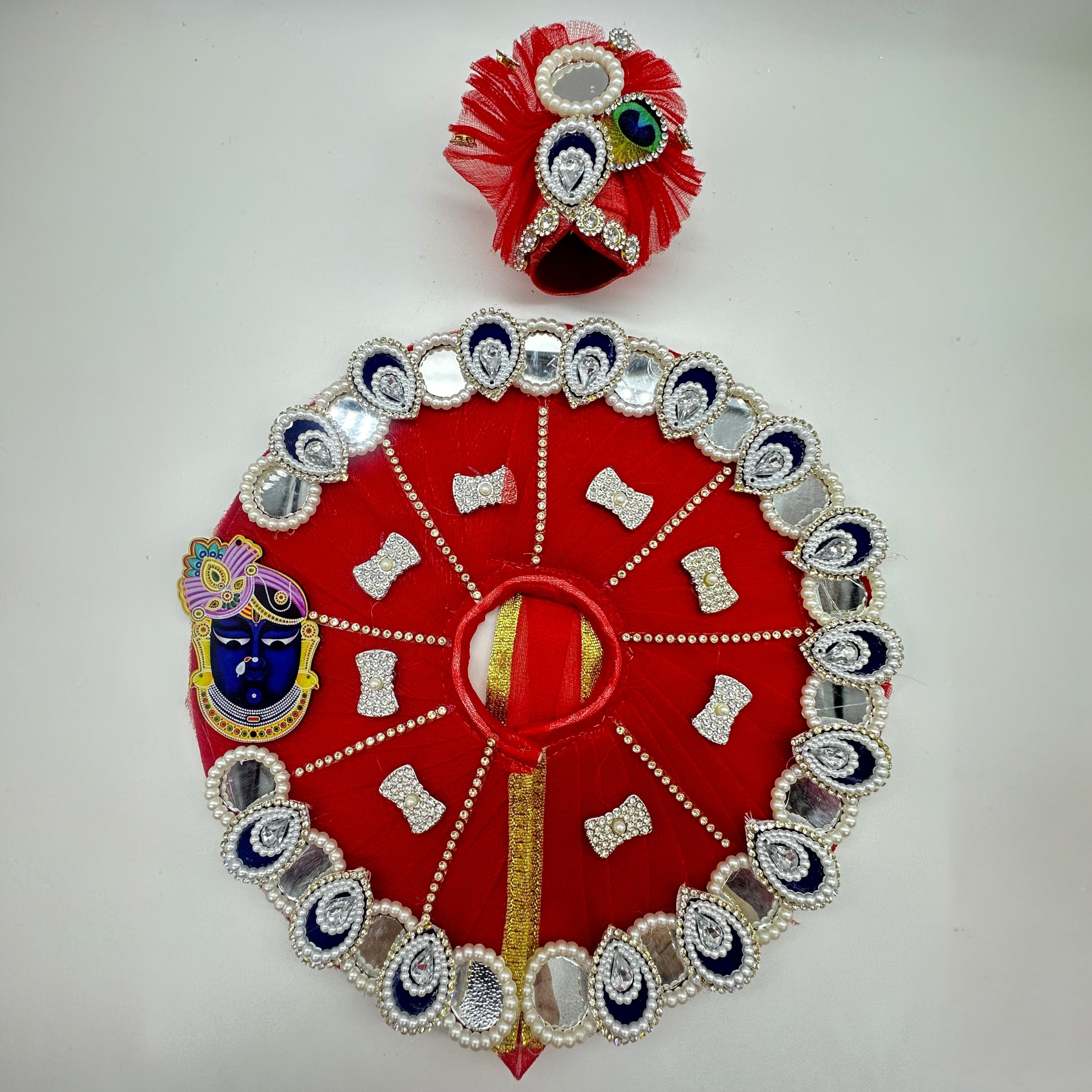 Shrinathji Swaroop Poshak With Mukut For Laddu Gopal