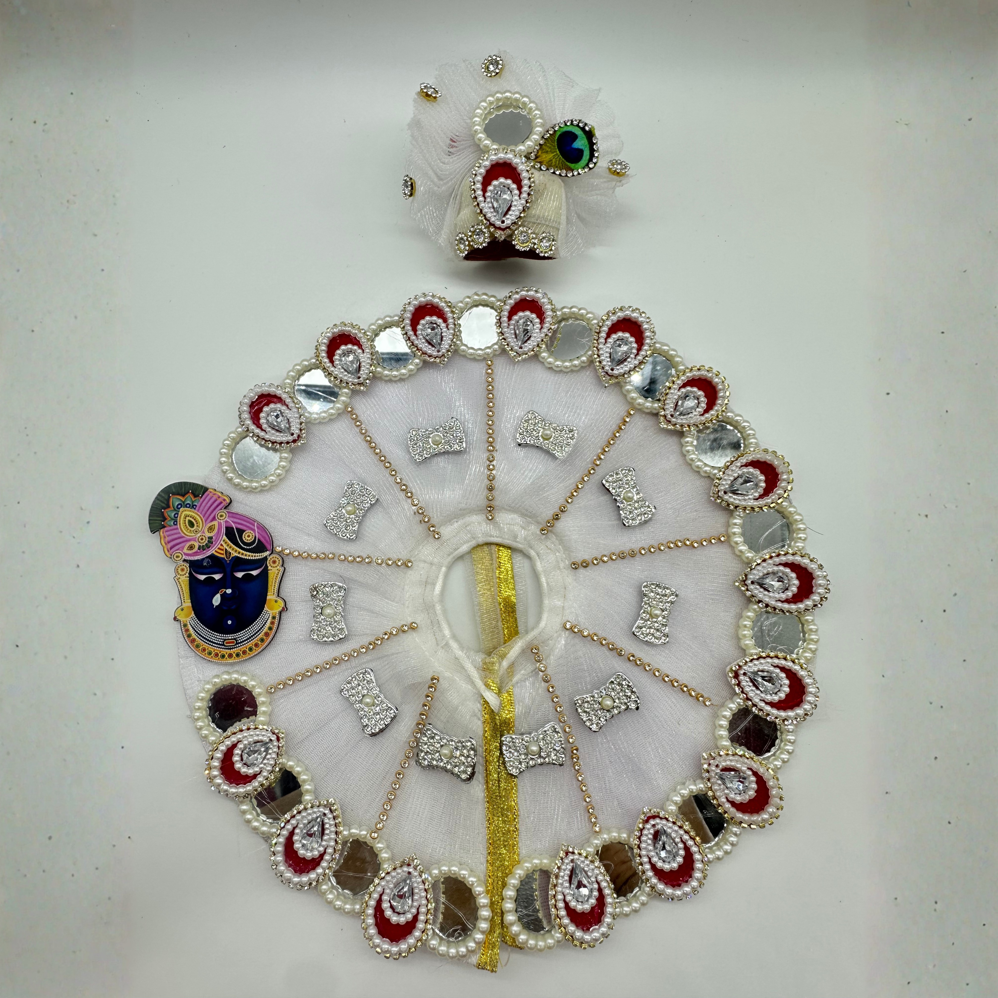 Shrinathji Swaroop Poshak With Mukut For Laddu Gopal