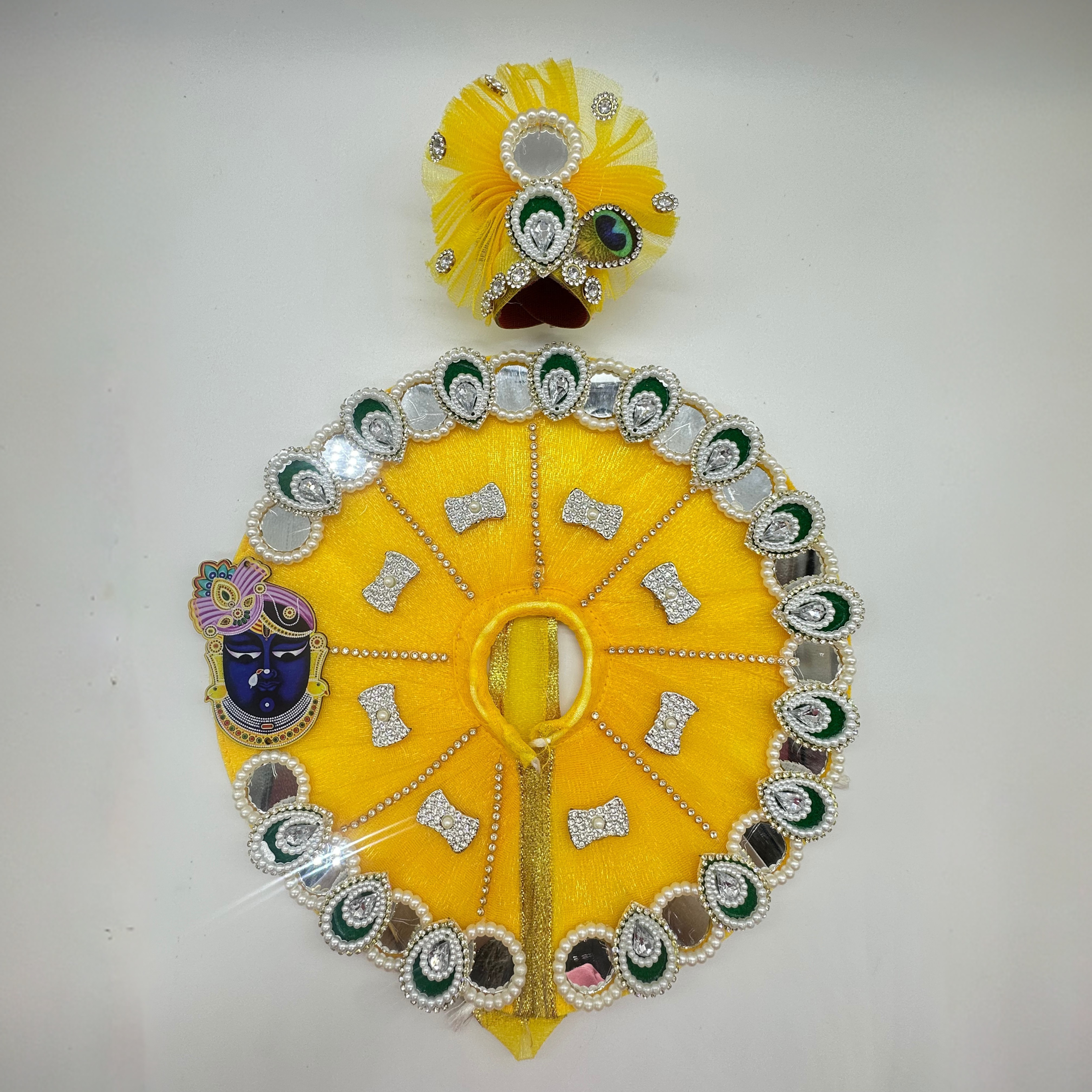 Shrinathji Swaroop Poshak With Mukut For Laddu Gopal