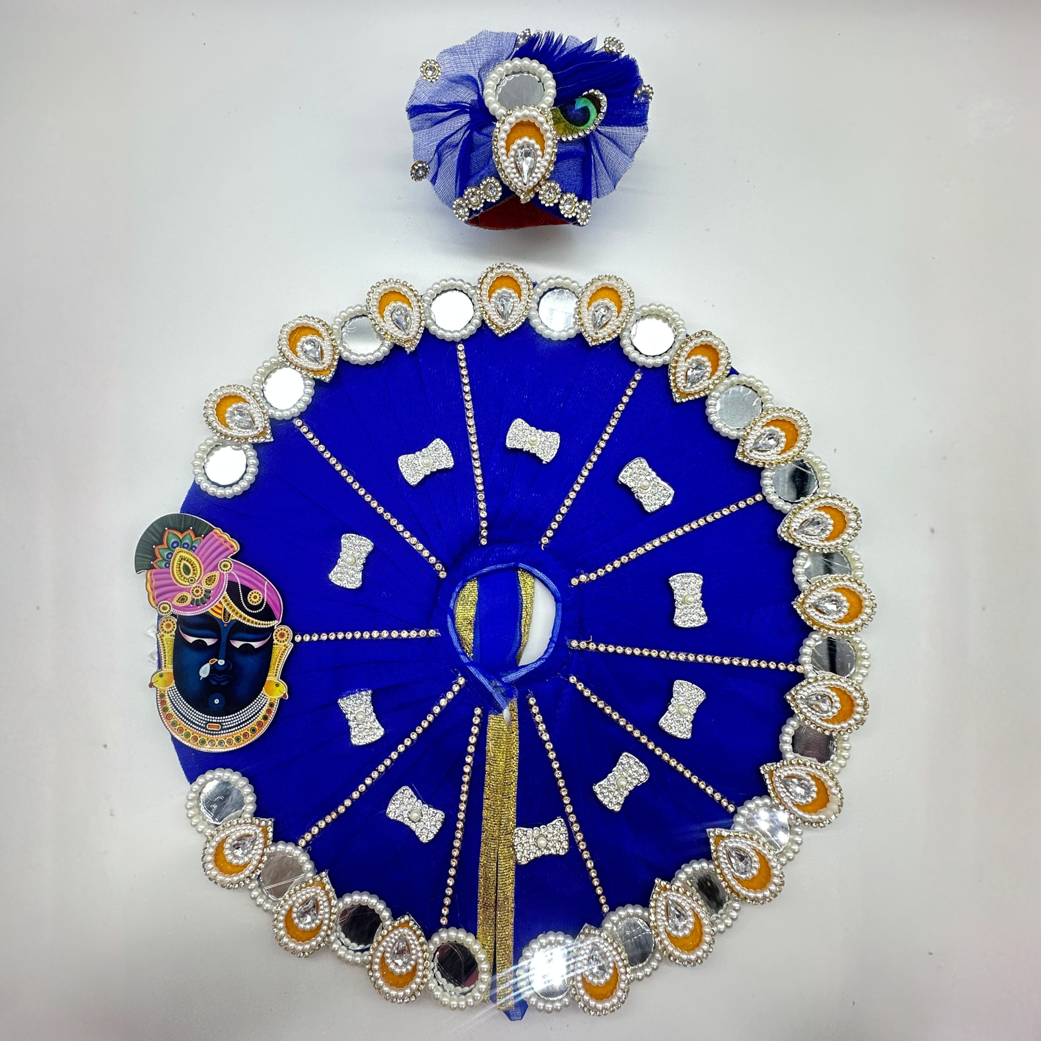 Shrinathji Swaroop Poshak With Mukut For Laddu Gopal