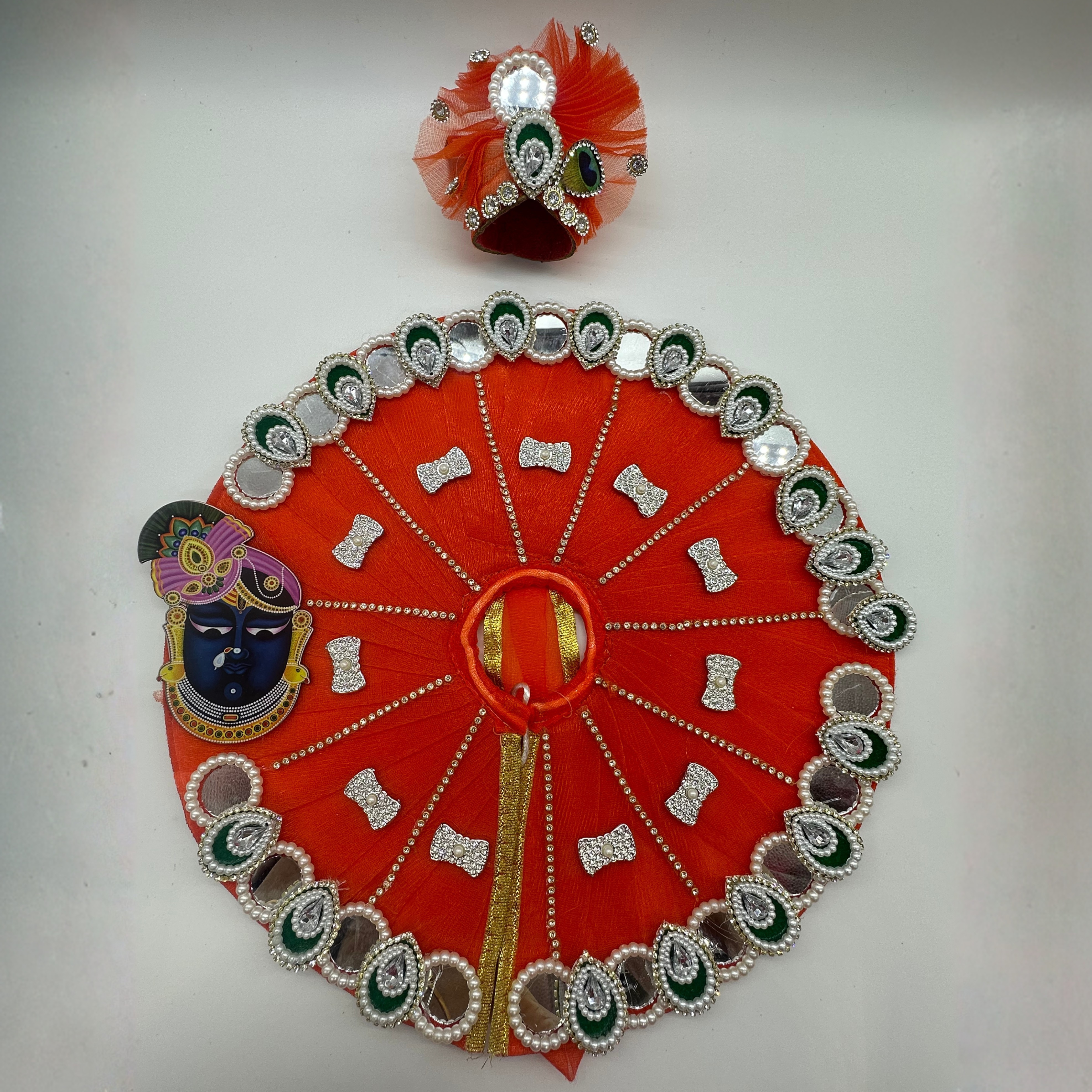 Shrinathji Swaroop Poshak With Mukut For Laddu Gopal