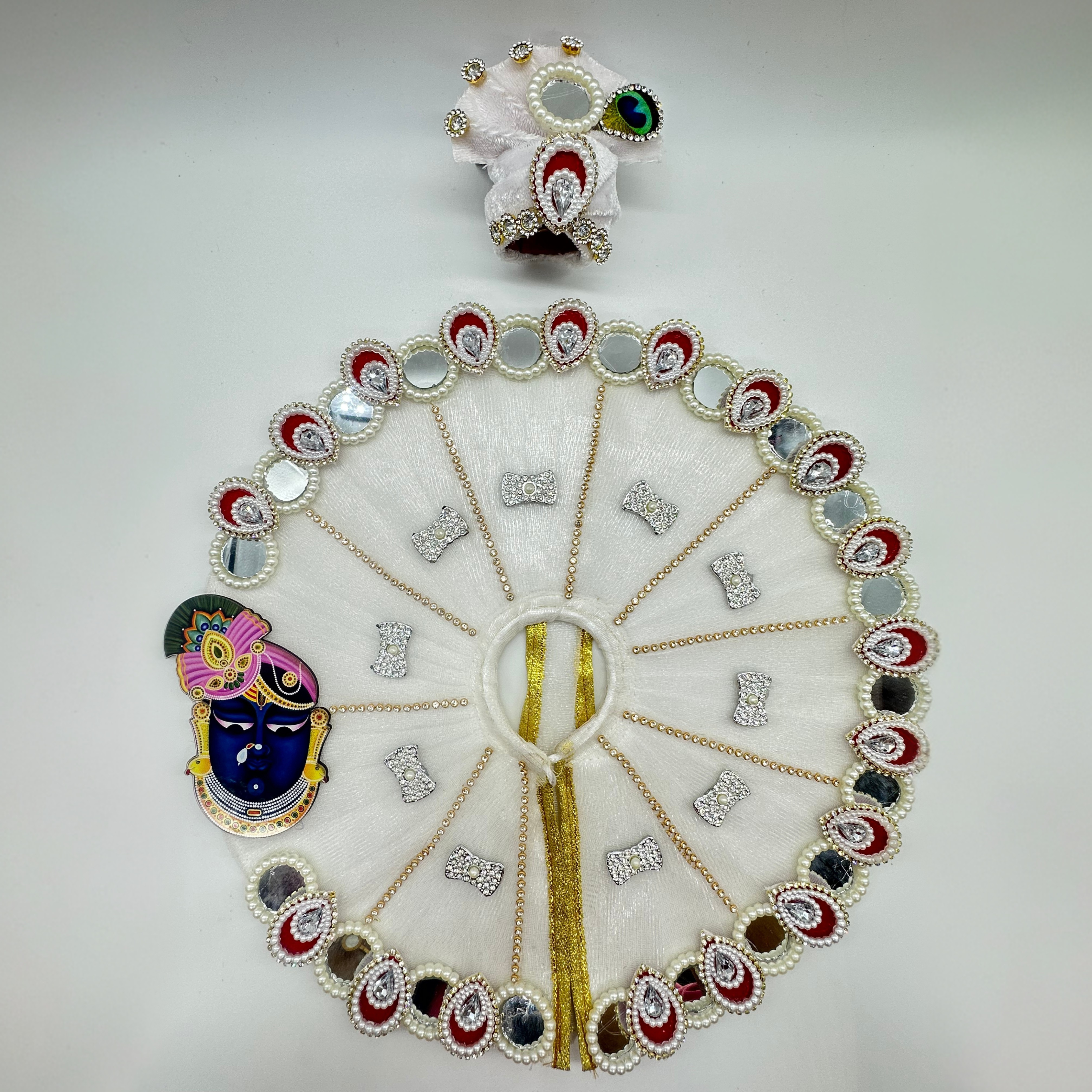 Shrinathji Swaroop Poshak With Mukut For Laddu Gopal