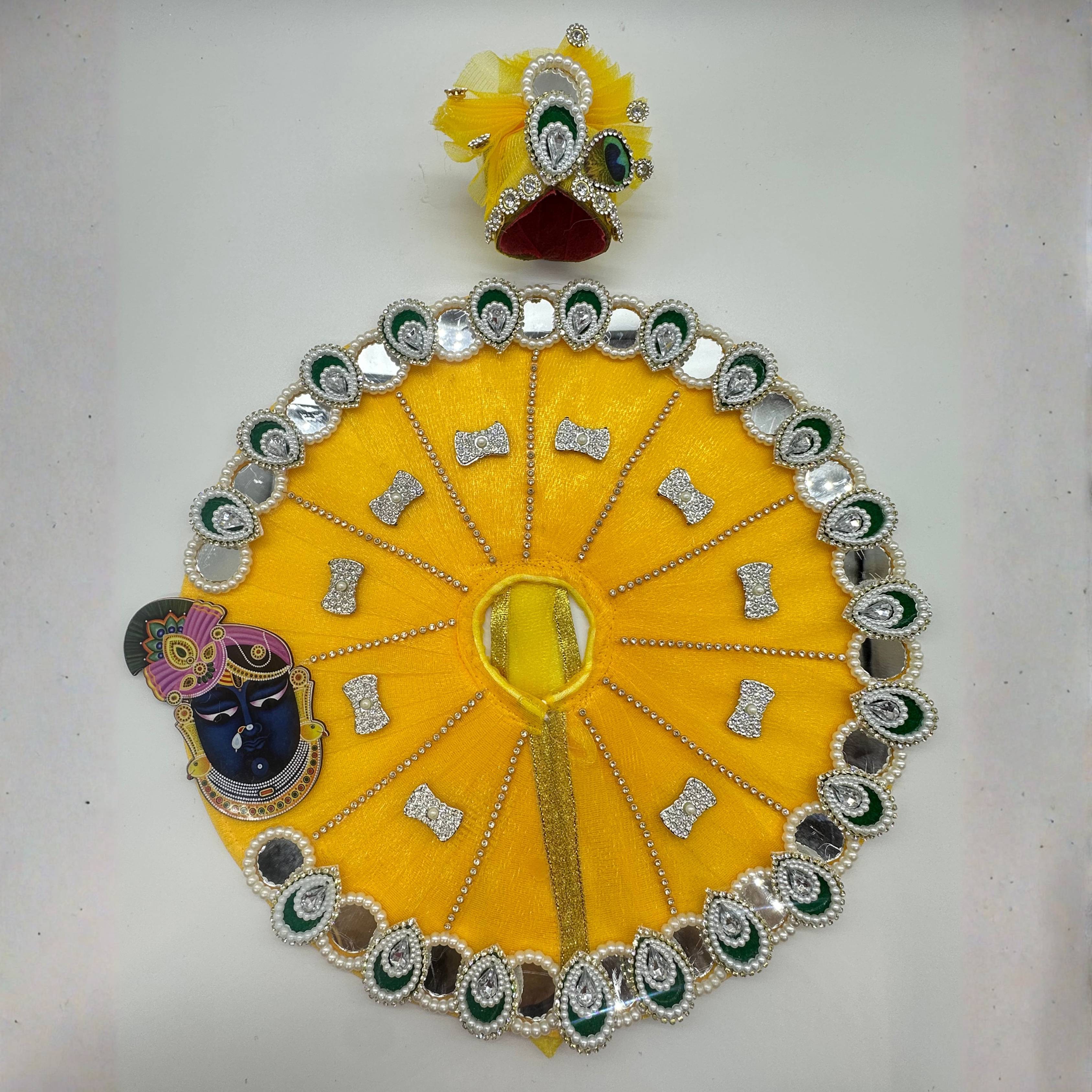 Shrinathji Swaroop Poshak With Mukut For Laddu Gopal