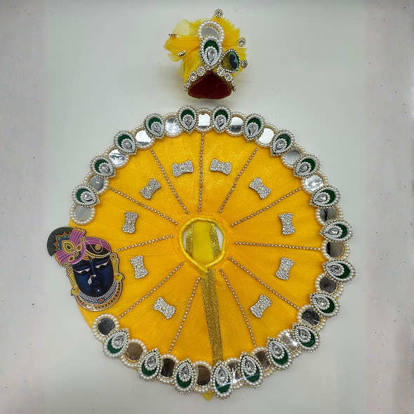 Shrinathji Swaroop Poshak With Mukut For Laddu Gopal