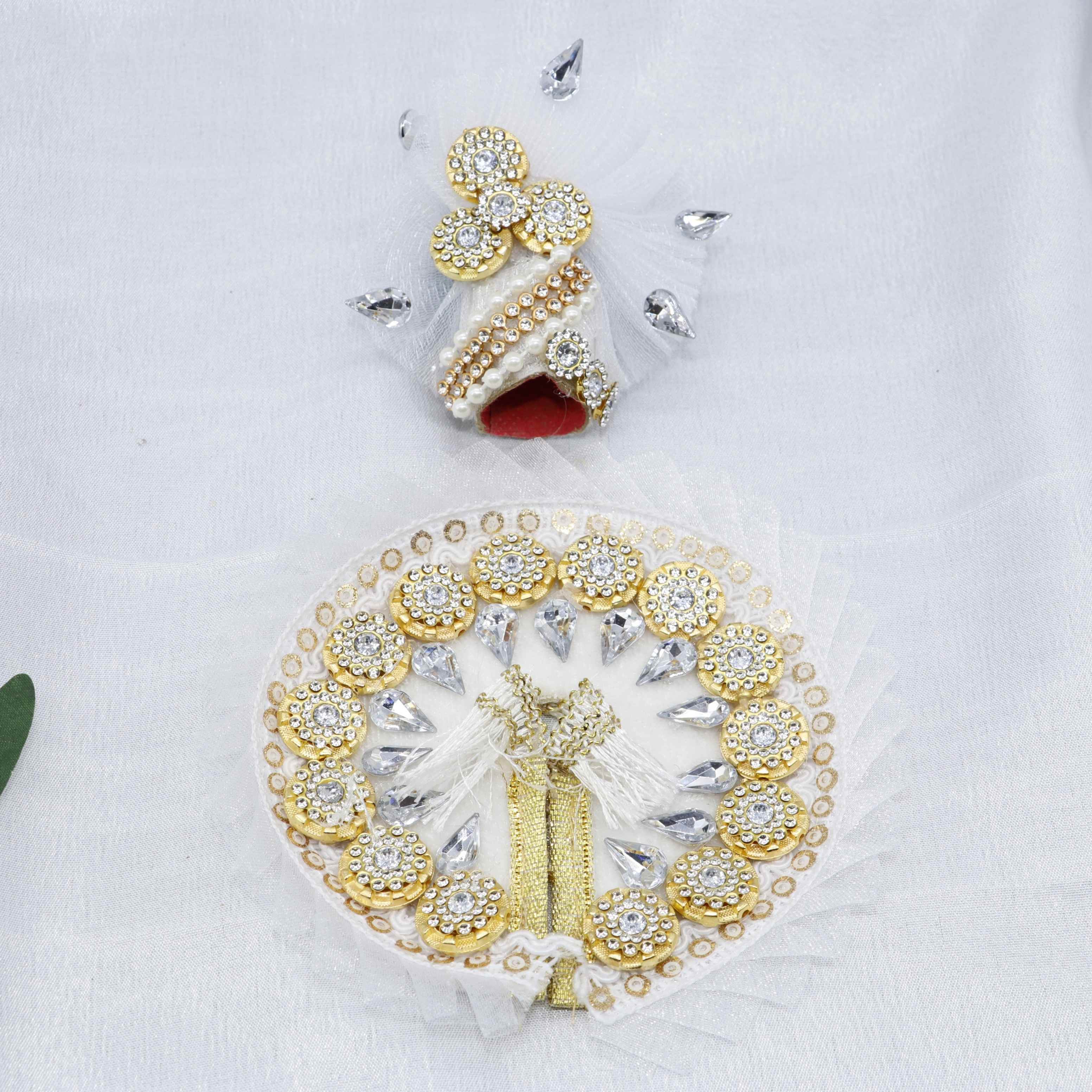 Stone Work Laddu Gopal Dress With Mukut