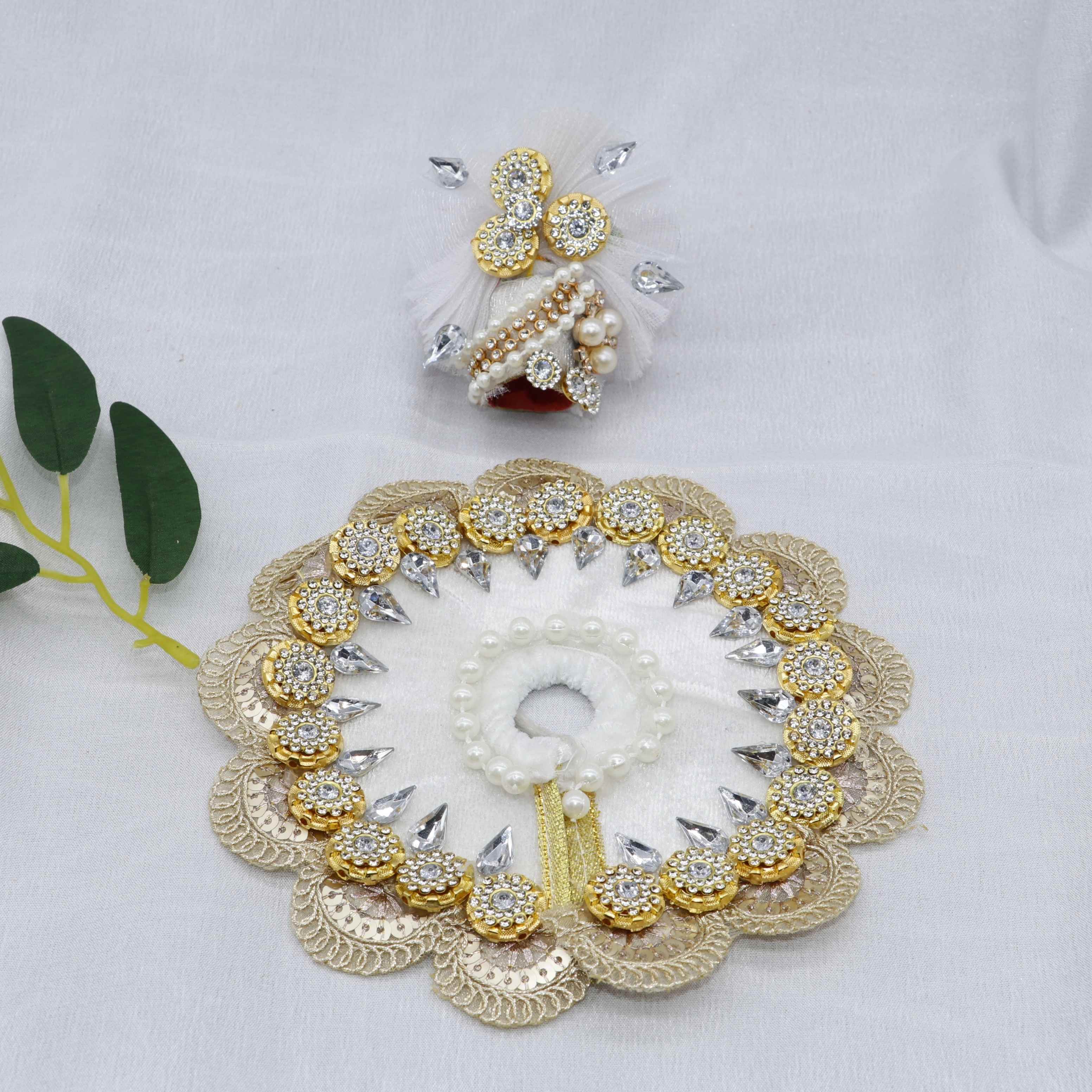 Stone Work Laddu Gopal Dress With Mukut