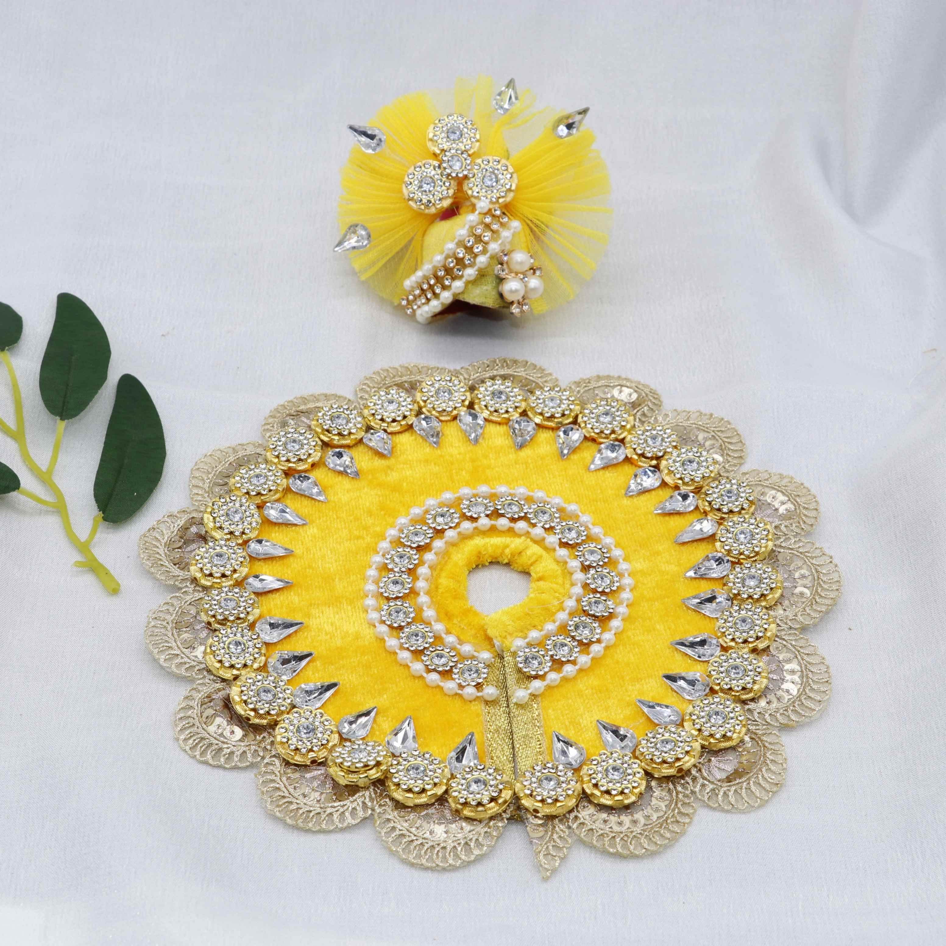 Stone Work Laddu Gopal Dress With Mukut