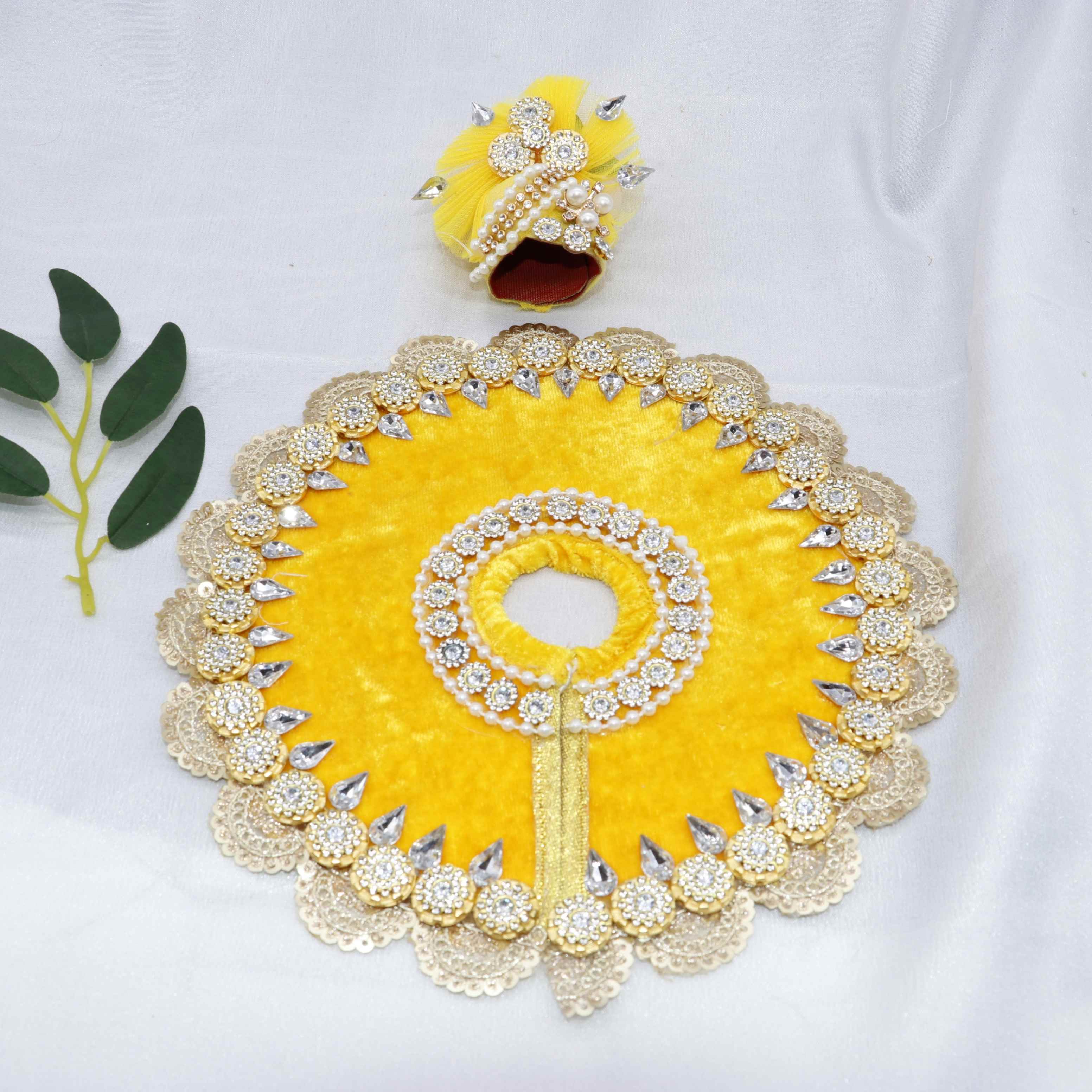 Stone Work Laddu Gopal Dress With Mukut