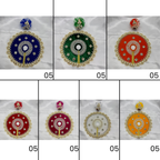 Stone Work Laddu Gopal Dress With Mukut - Mix Color / Pack of 7