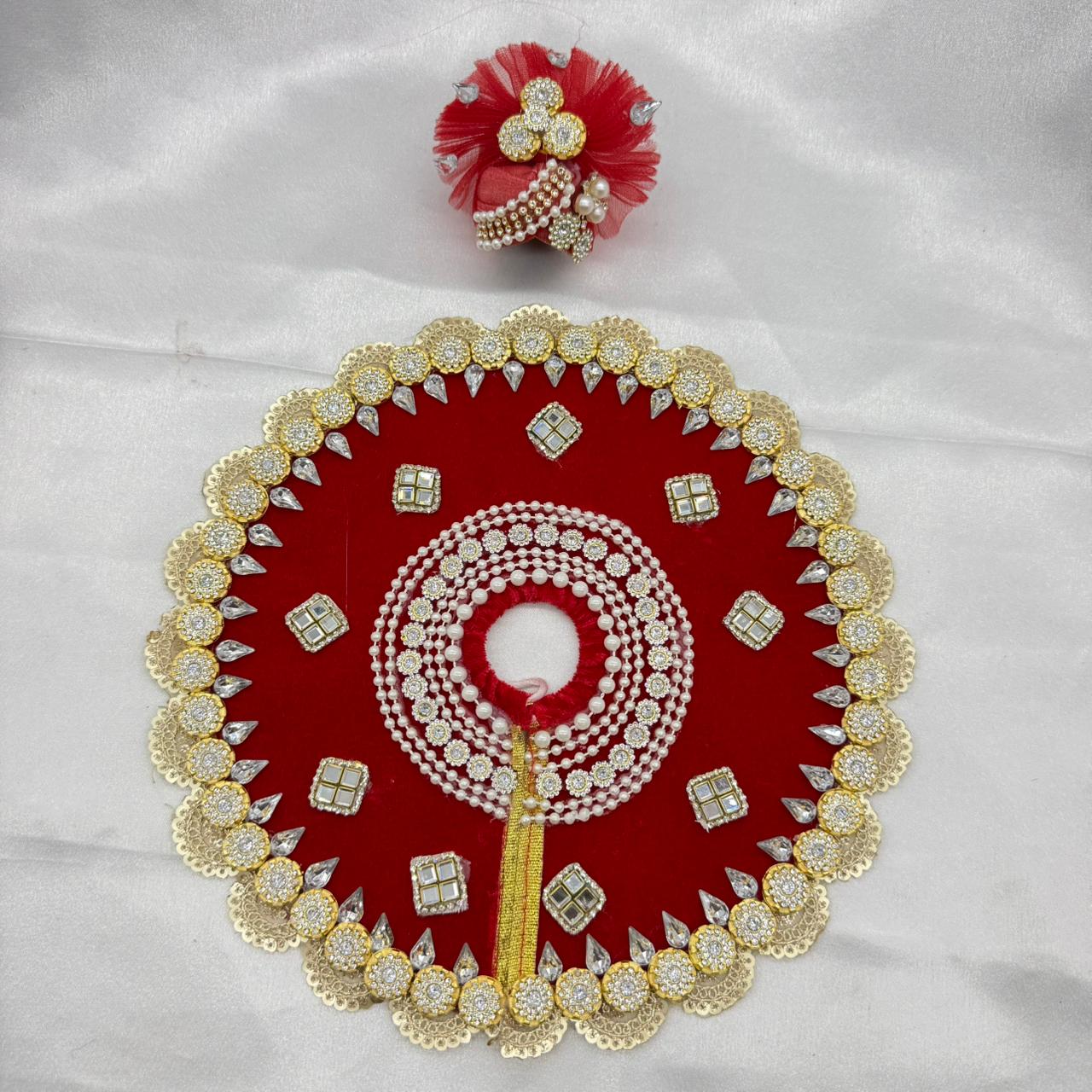 Stone Work Laddu Gopal Dress With Mukut