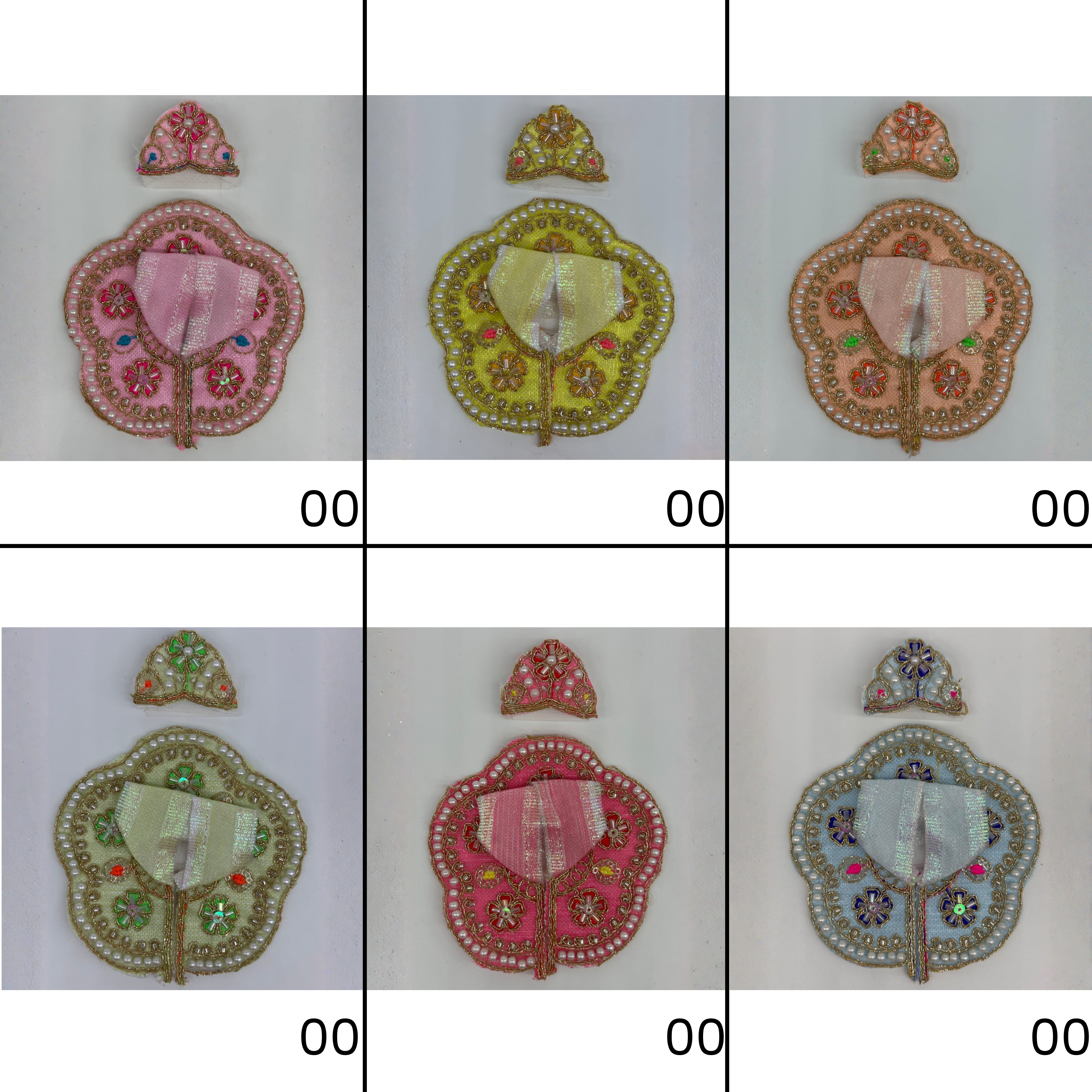 Suvarna Rekha  Poshak With Mukut For Laddu Gopal - Pack of 12