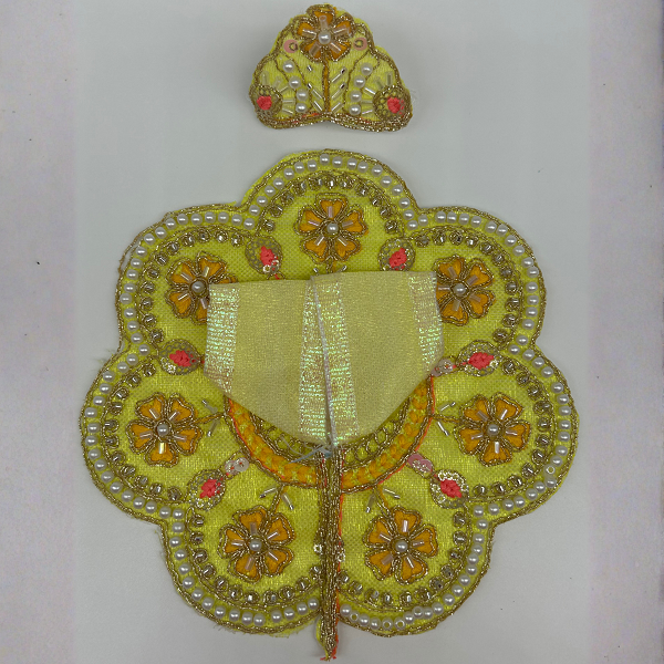 Suvarna Rekha  Poshak With Mukut For Laddu Gopal
