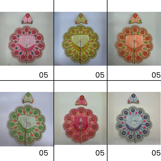 Suvarna Rekha  Poshak With Mukut For Laddu Gopal - Pack of 12