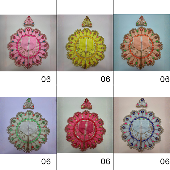 Suvarna Rekha  Poshak With Mukut For Laddu Gopal - Pack of 12