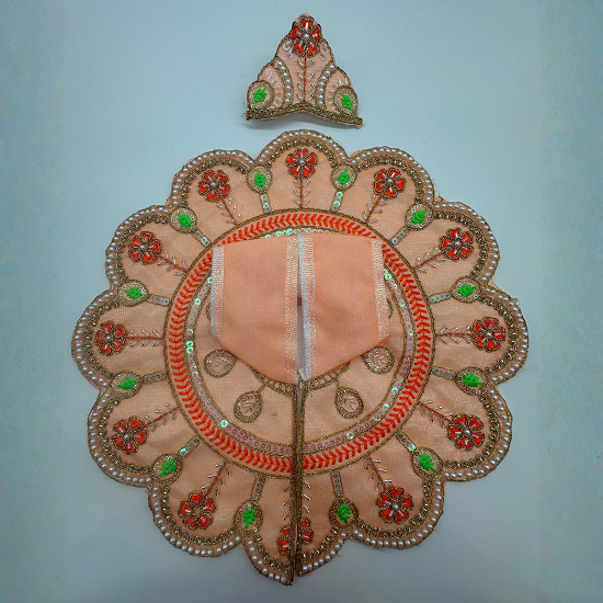 Suvarna Rekha  Poshak With Mukut For Laddu Gopal