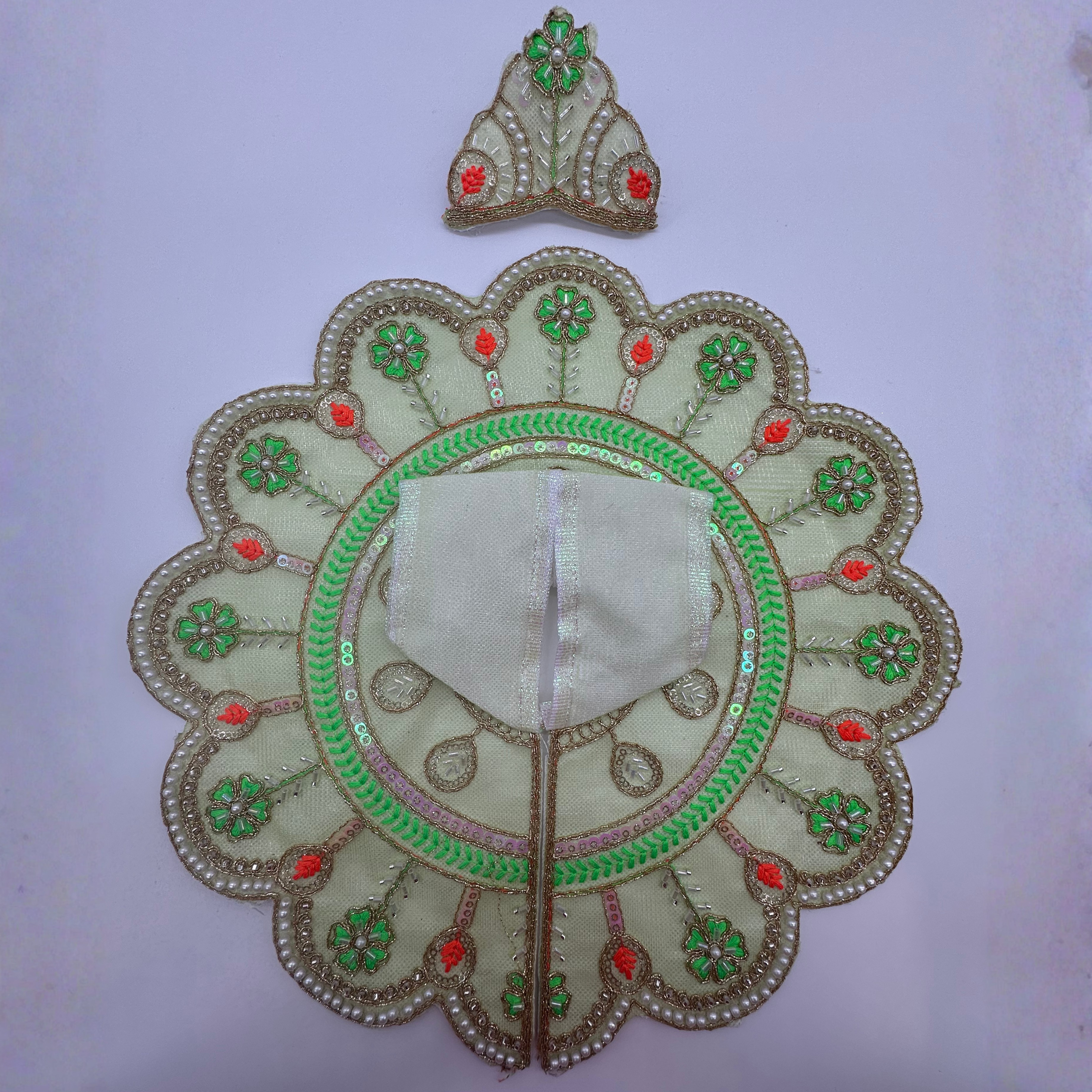 Suvarna Rekha  Poshak With Mukut For Laddu Gopal