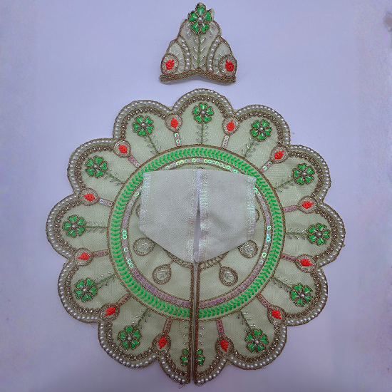 Suvarna Rekha  Poshak With Mukut For Laddu Gopal