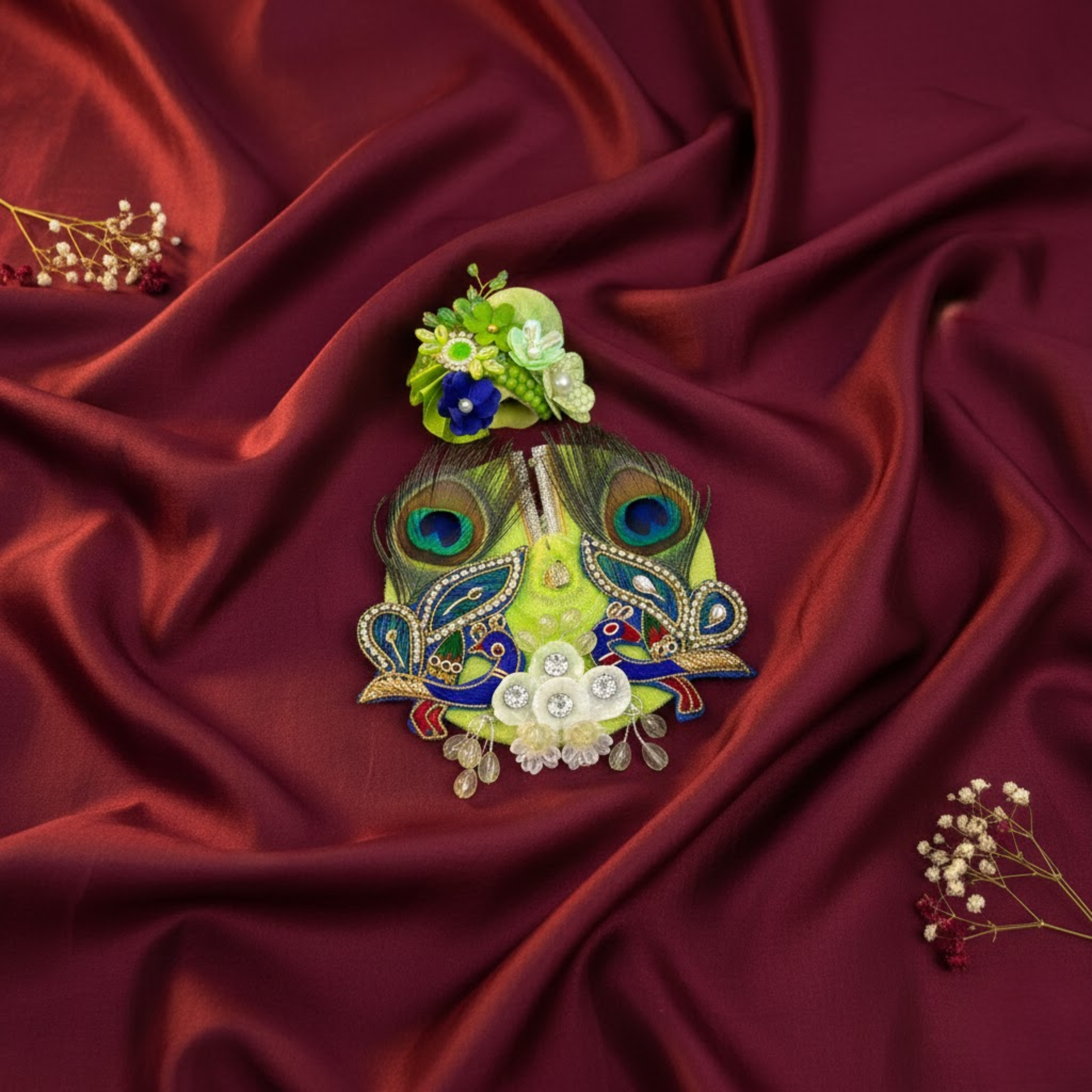 Vraj Shringar Dress With Mukut For Laddu Gopal