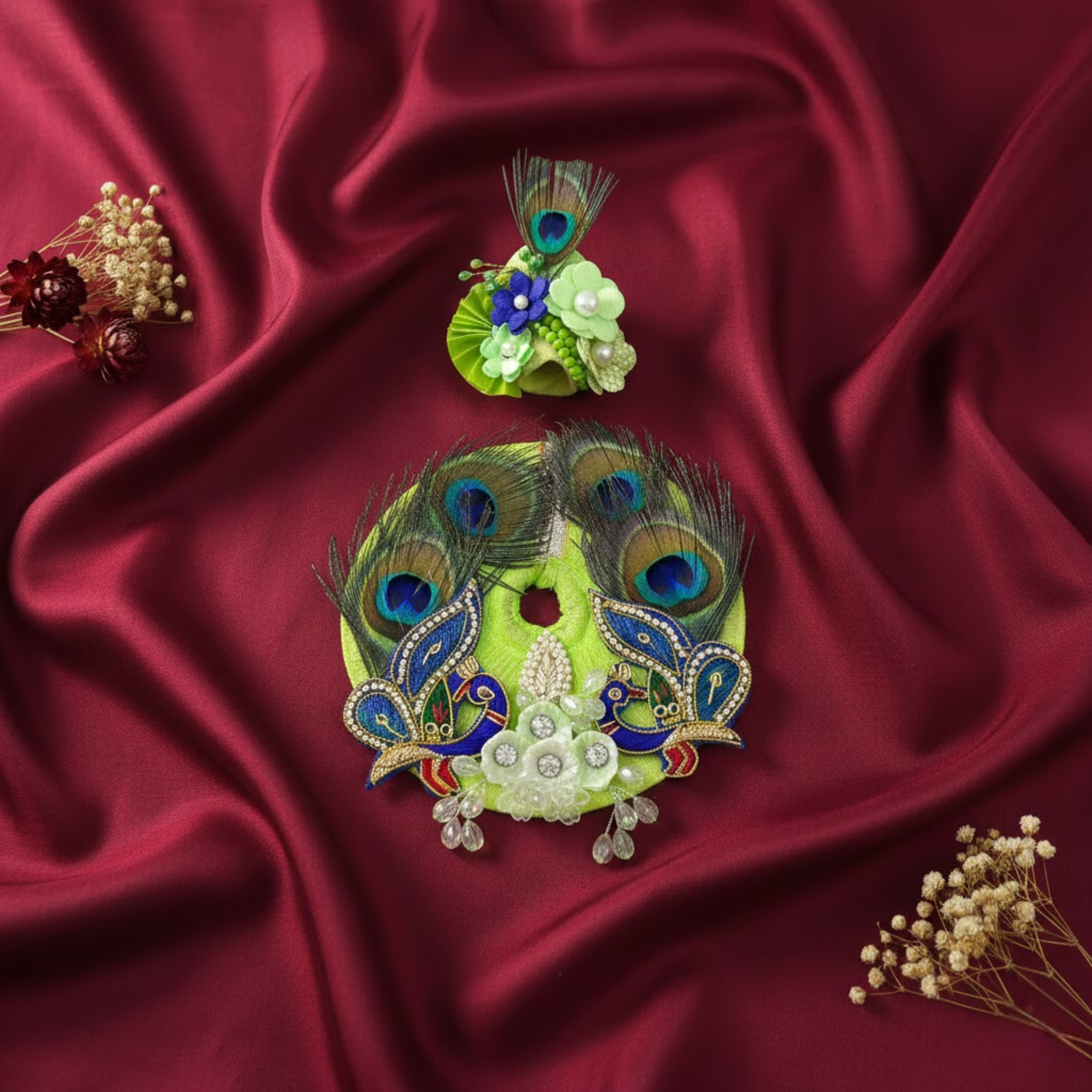 Vraj Shringar Dress With Mukut For Laddu Gopal