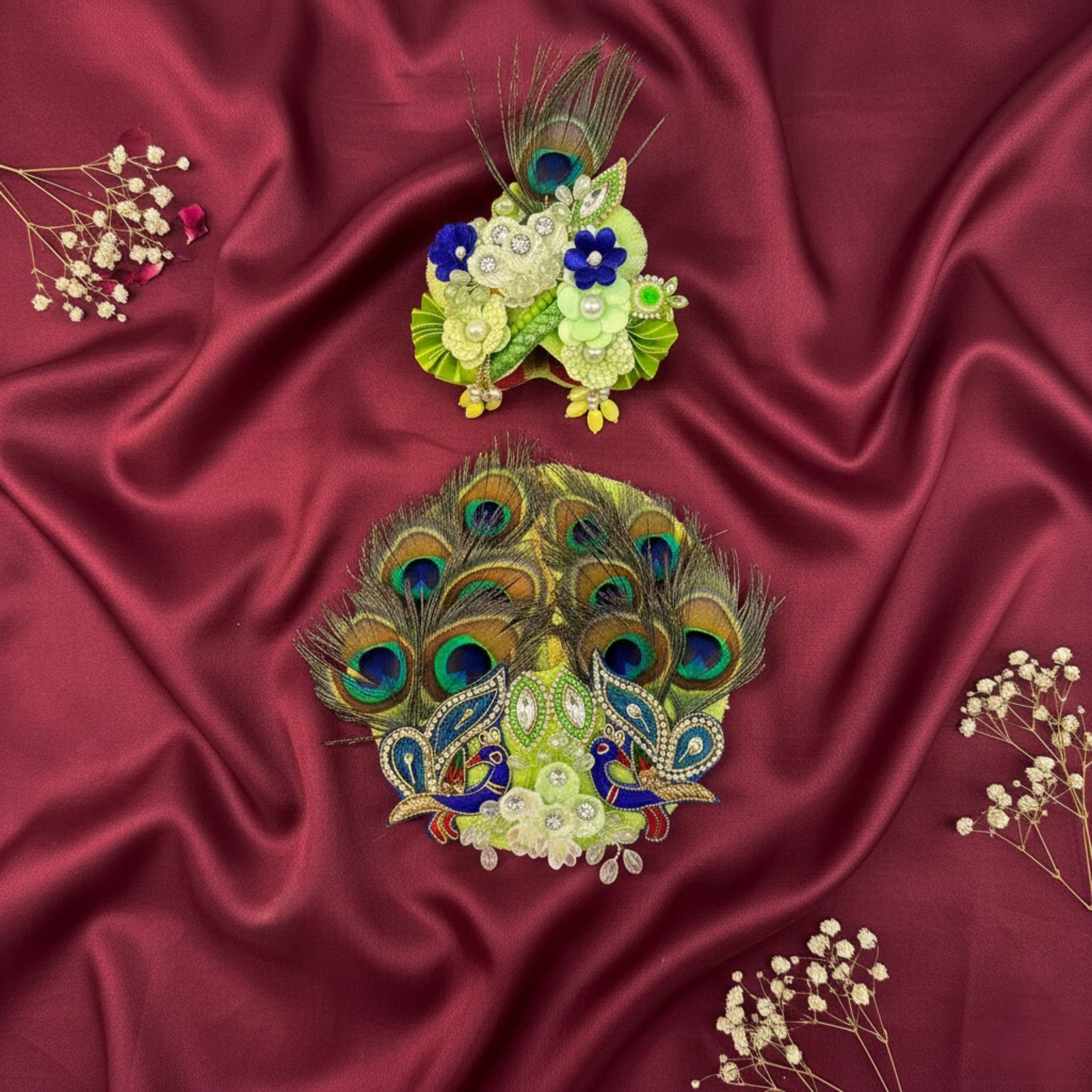 Vraj Shringar Dress With Mukut For Laddu Gopal