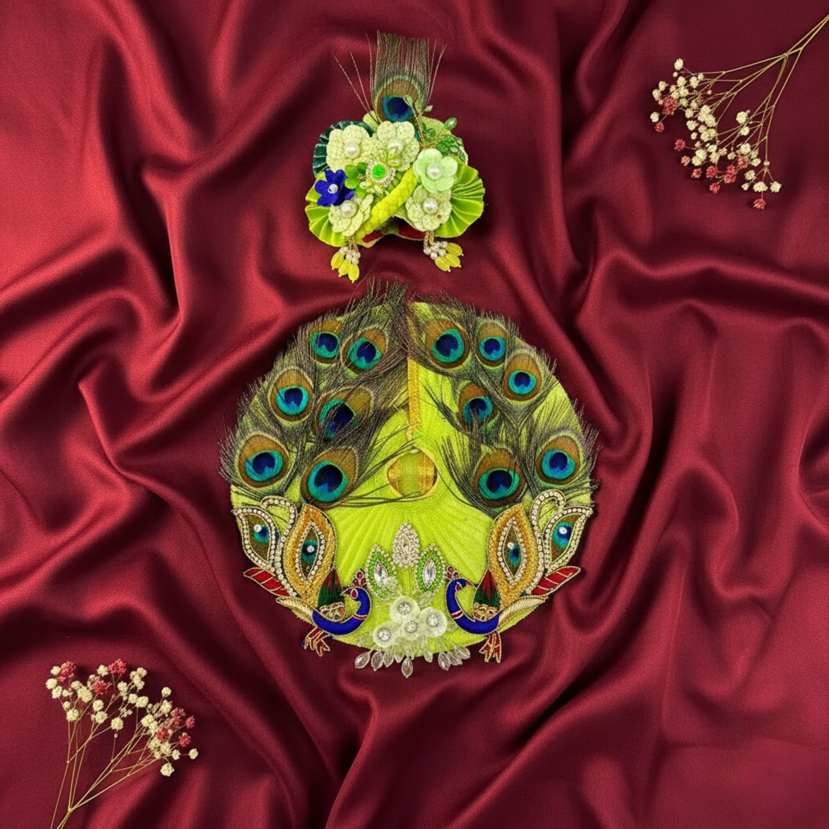 Vraj Shringar Dress With Mukut For Laddu Gopal