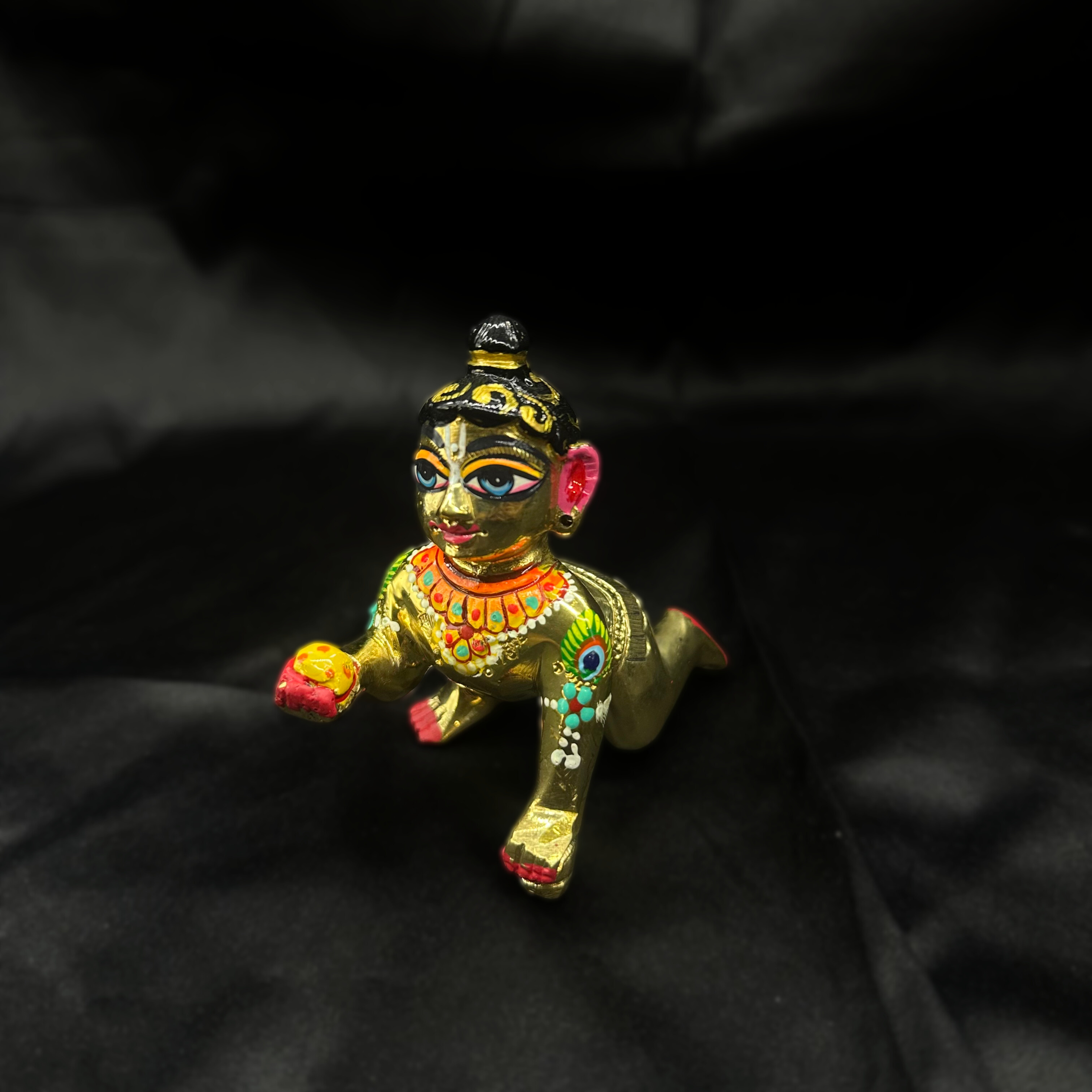 Artisan Brass Full Painted Laddu Gopal Idol