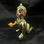 Artisan Brass Half Painted Laddu Gopal Idol