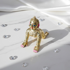 Brass Half Painted Radha Rani Idol - Wholesale